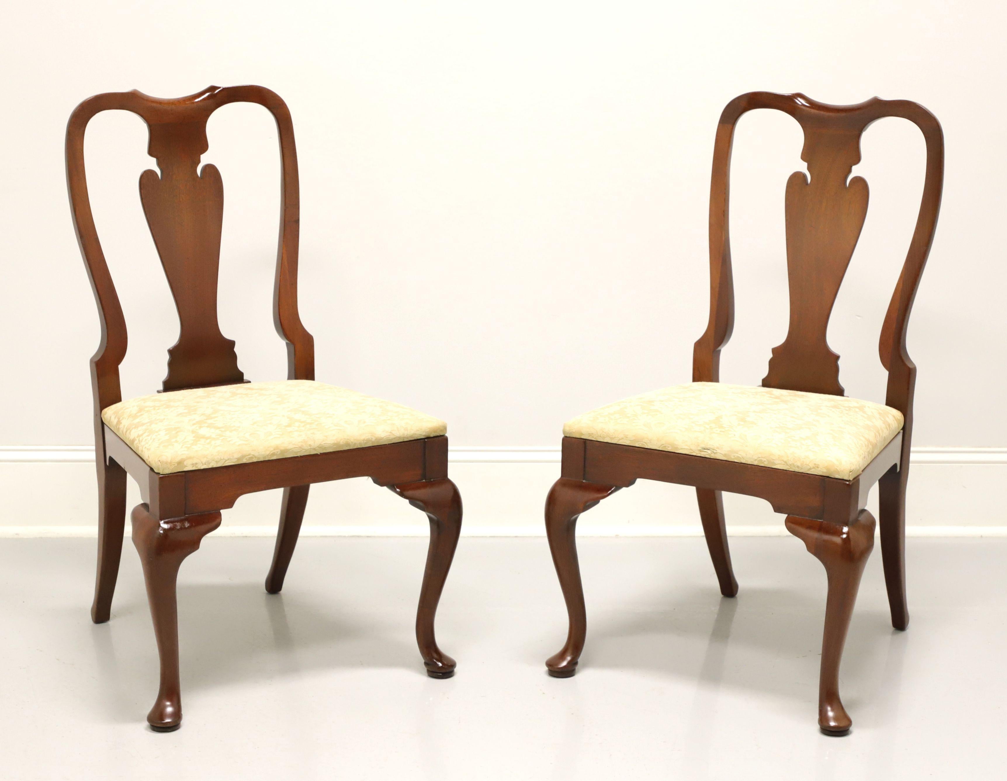 HICKORY CHAIR Amber Mahogany Queen Anne Dining Side Chairs - Pair C 5