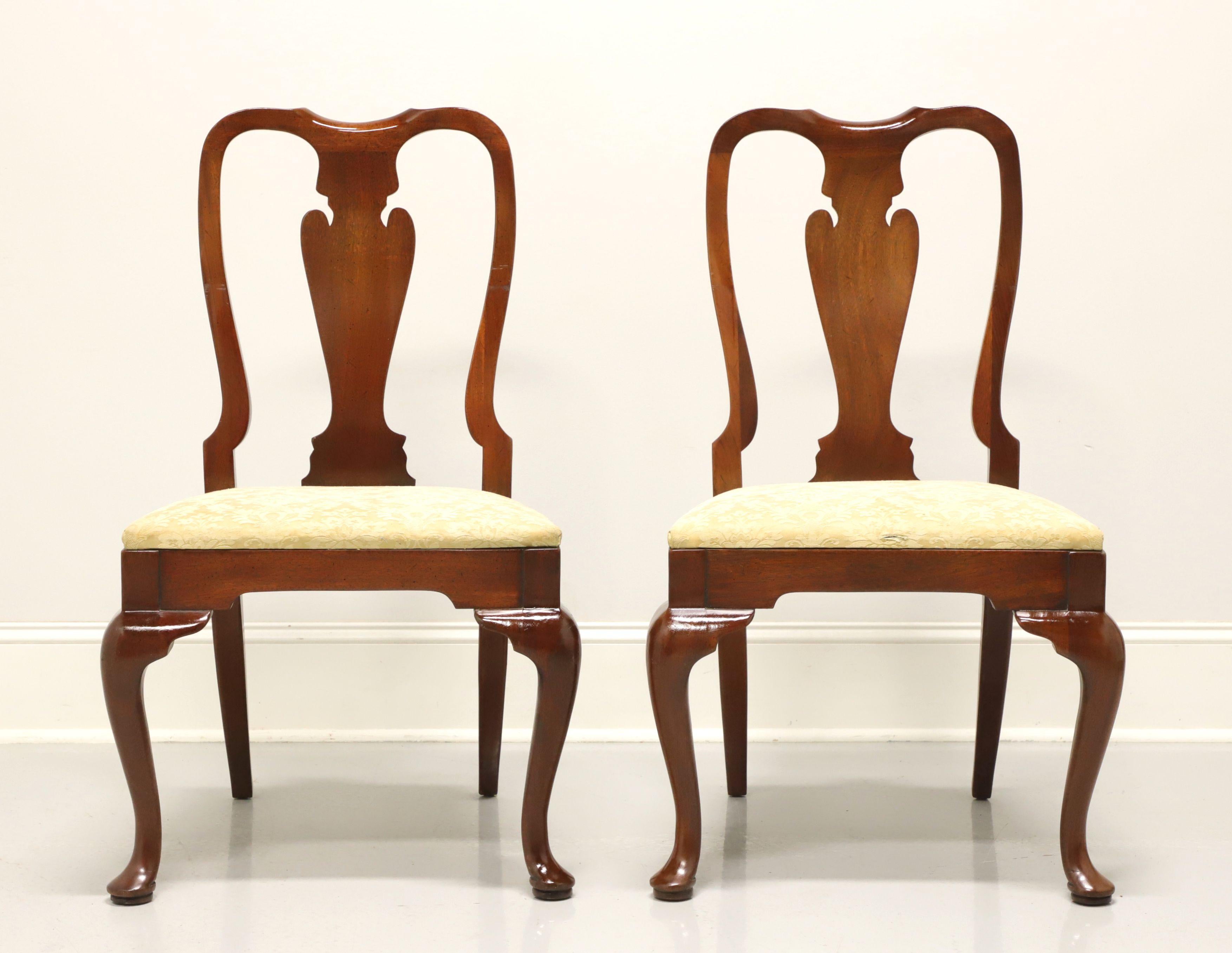 American HICKORY CHAIR Amber Mahogany Queen Anne Dining Side Chairs - Pair C