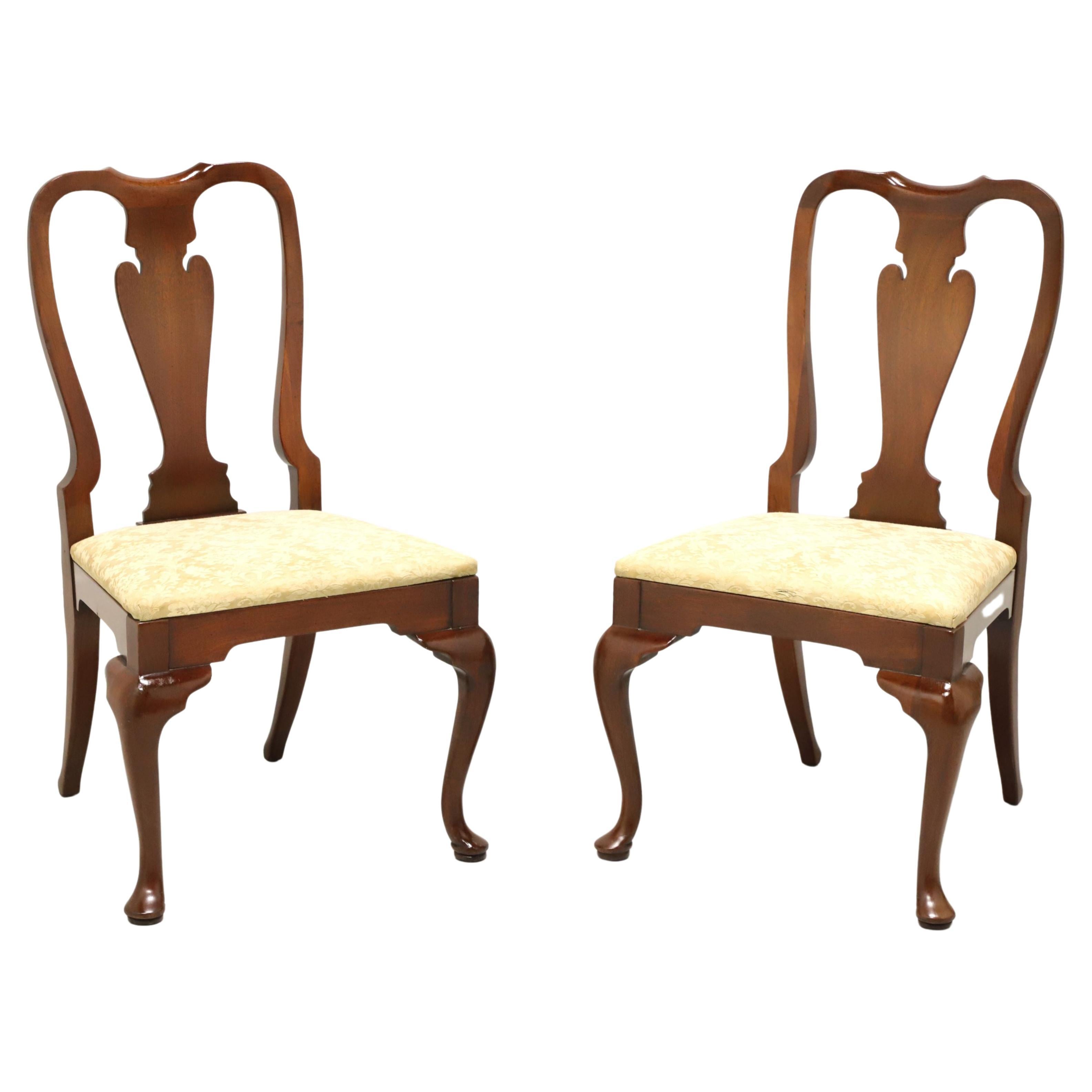 HICKORY CHAIR Amber Mahogany Queen Anne Dining Side Chairs - Pair C