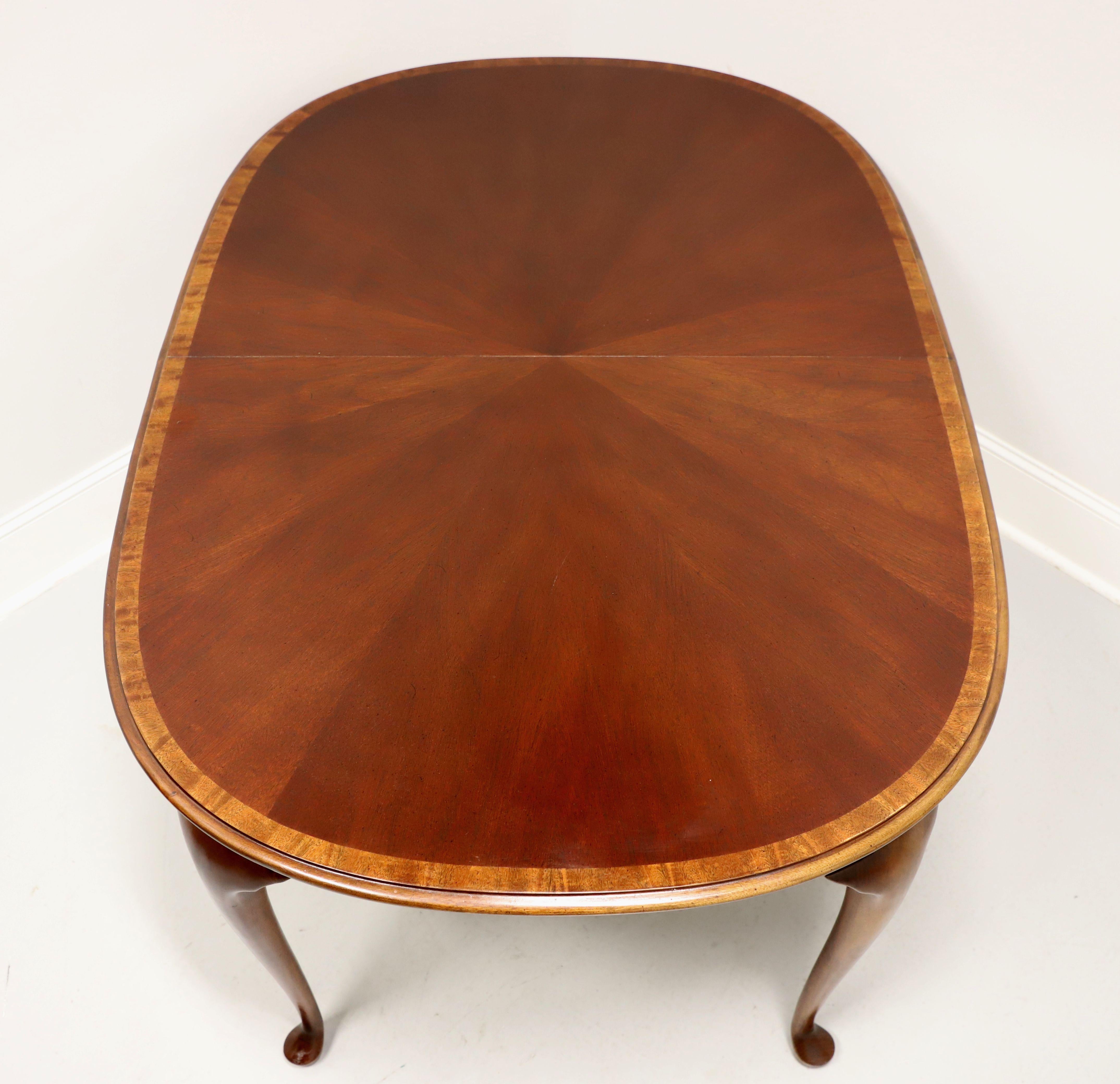 HICKORY CHAIR Banded Mahogany Queen Anne Oval Dining Table 9