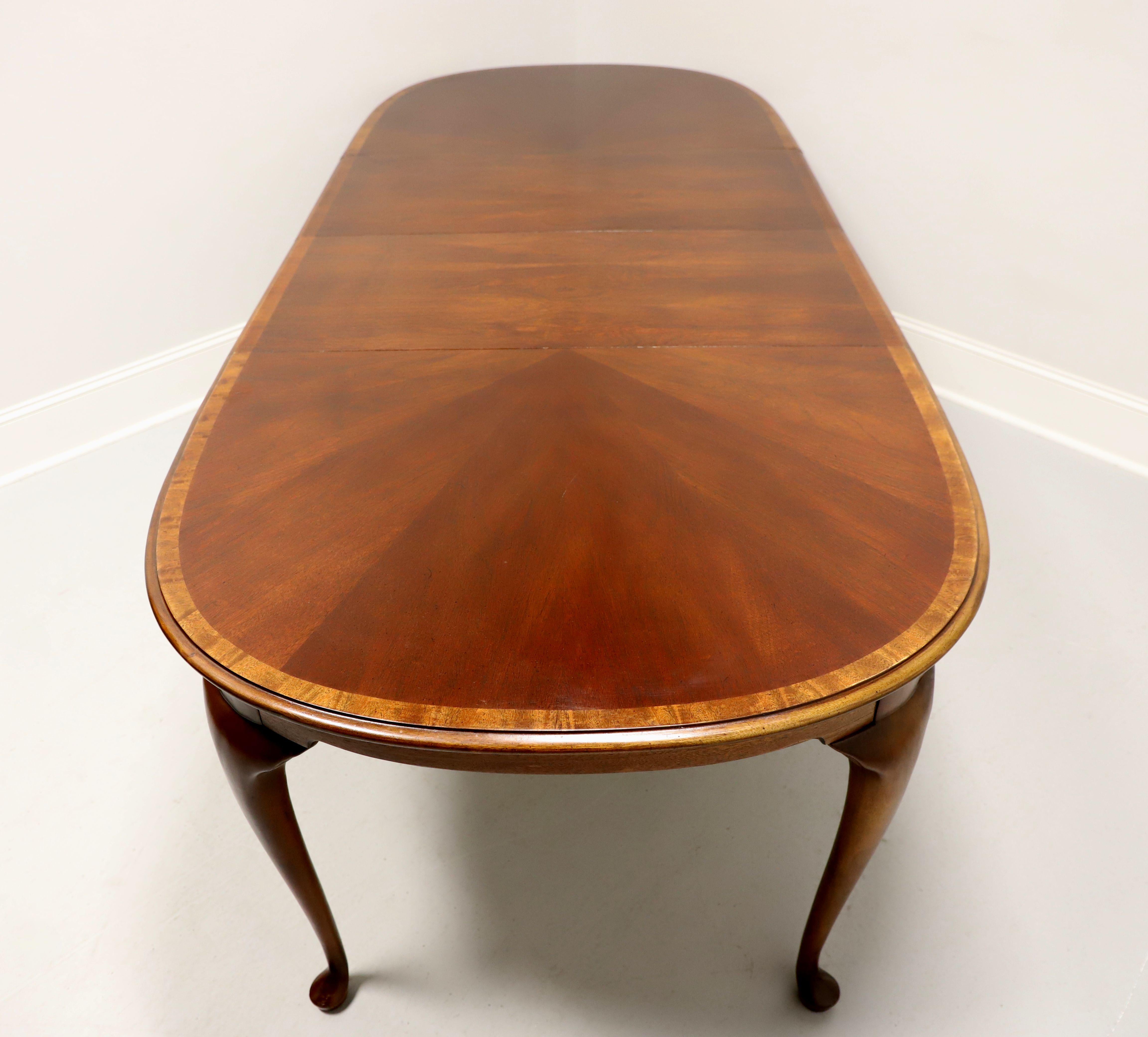 HICKORY CHAIR Banded Mahogany Queen Anne Oval Dining Table 1