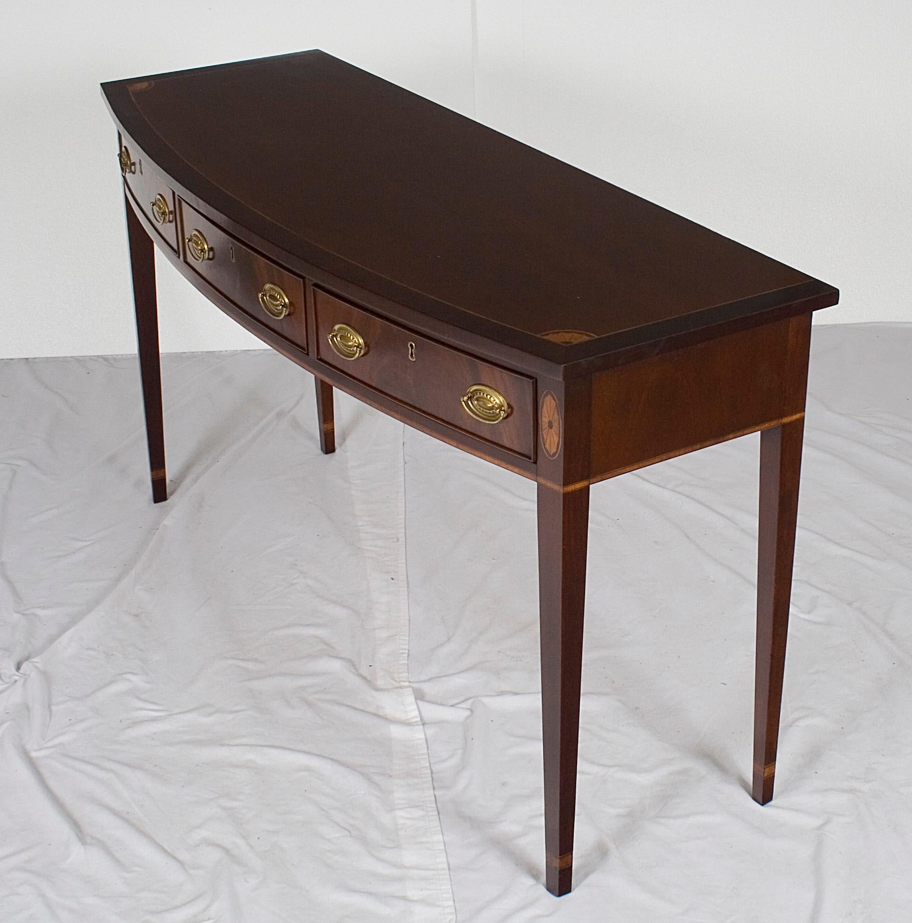 Hickory Chair Bow Front Console Table Small Buffet Server For Sale 3