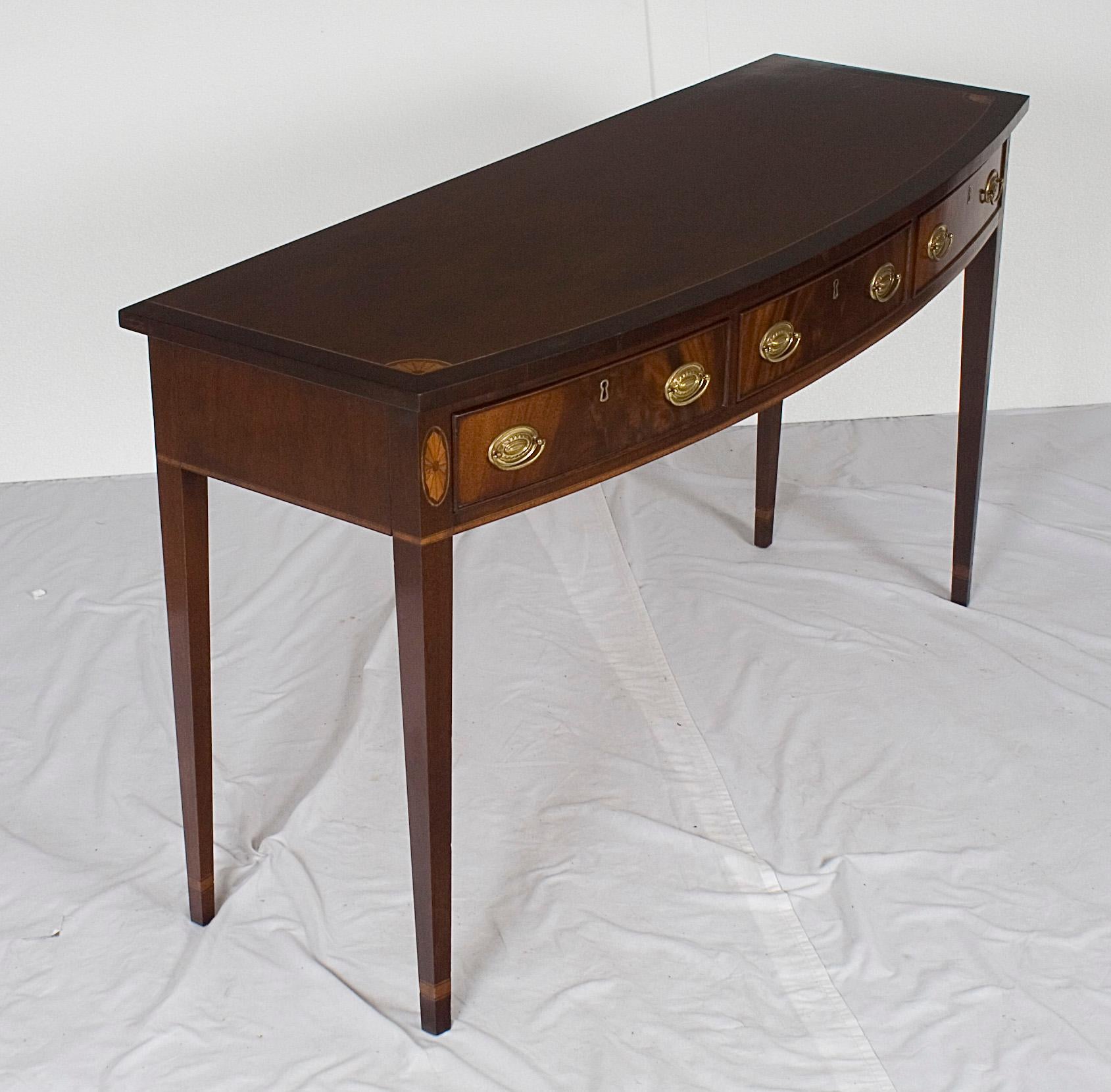 Hickory Chair Bow Front Console Table Small Buffet Server For Sale 2