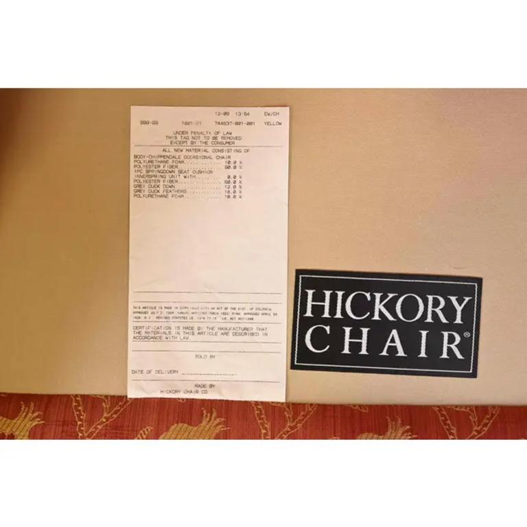 Hickory Chair Chippendale Carved Mahogany Upholstered Lounge Chairs, Pair 6