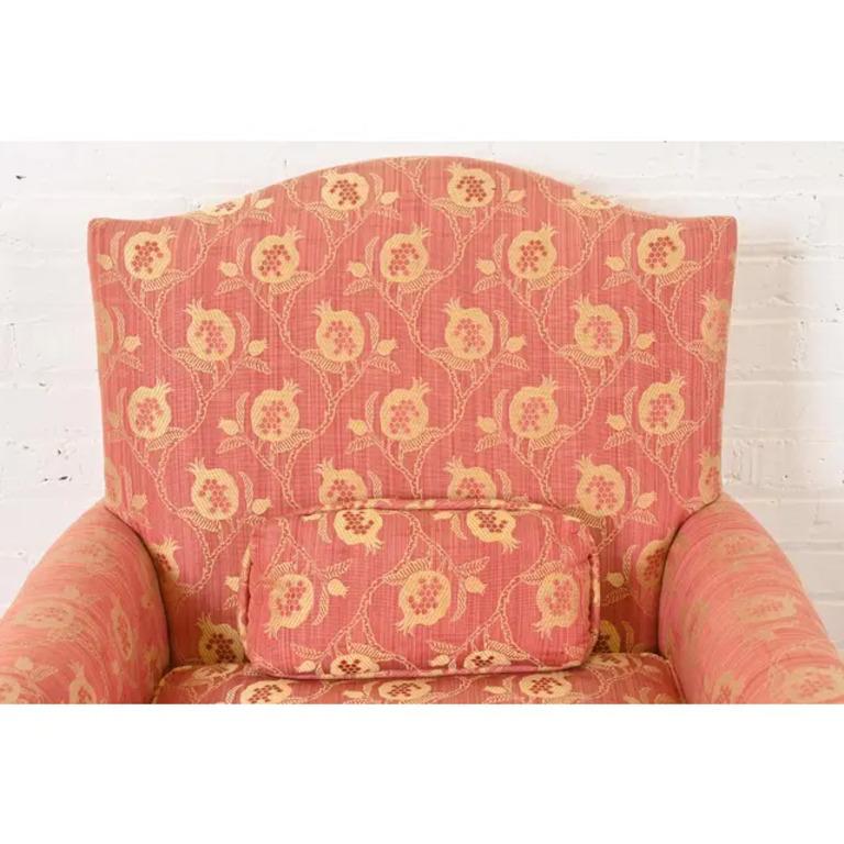 Hickory Chair Chippendale Carved Mahogany Upholstered Lounge Chairs, Pair 1