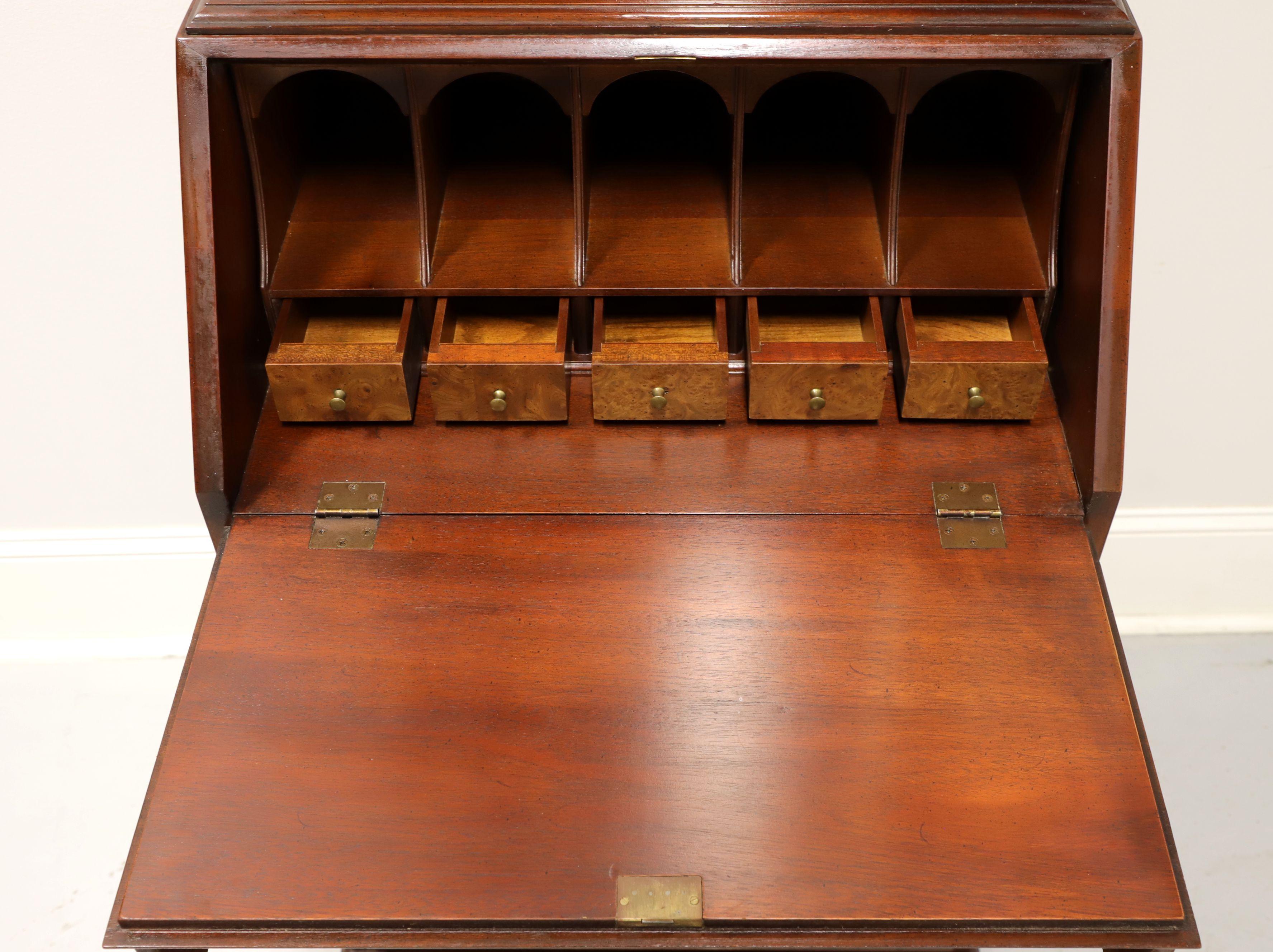 HICKORY CHAIR James River Chippendale Burl Walnut Bonnet Top Secretary Desk 3