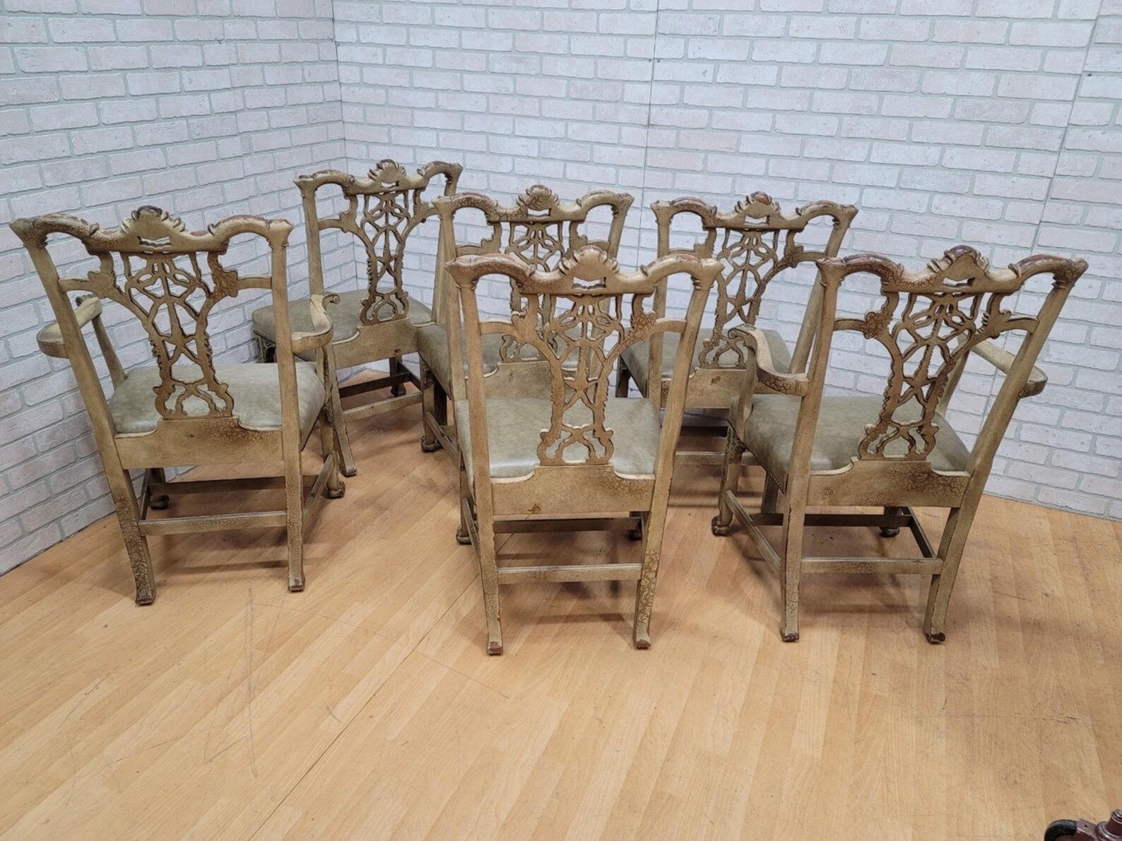 Carved Hickory Chair Chippendale Style Thomas O’Brien and Emma Dining Chairs, set of 6