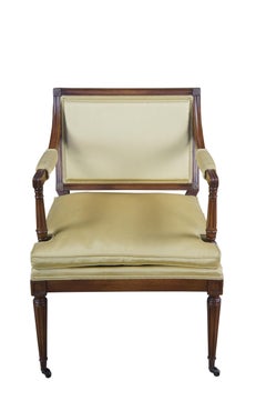Hickory Chair Co. Louis XVI Französisch Directoire Mahagoni Grün Fauteuil Sessel