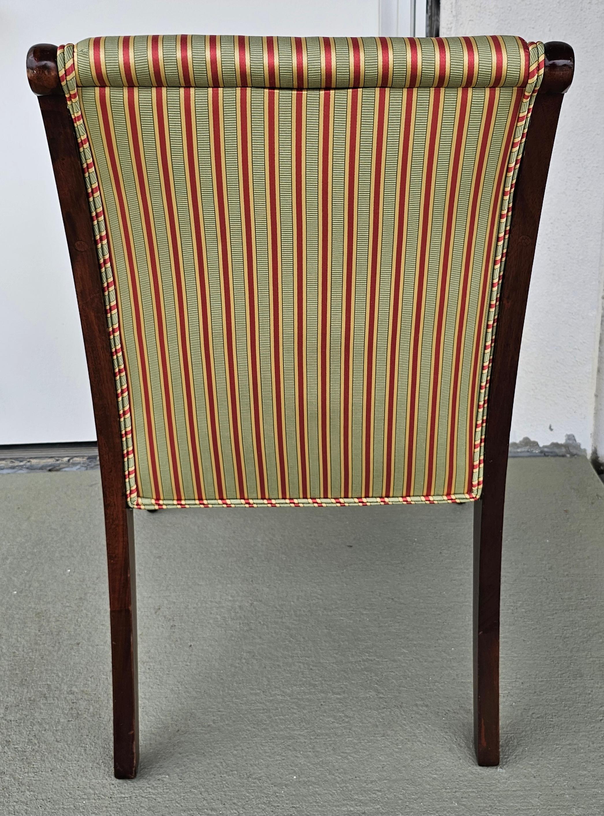 Upholstery Hickory Chair Co. Regency Mahogany and Upholstered Armchair For Sale