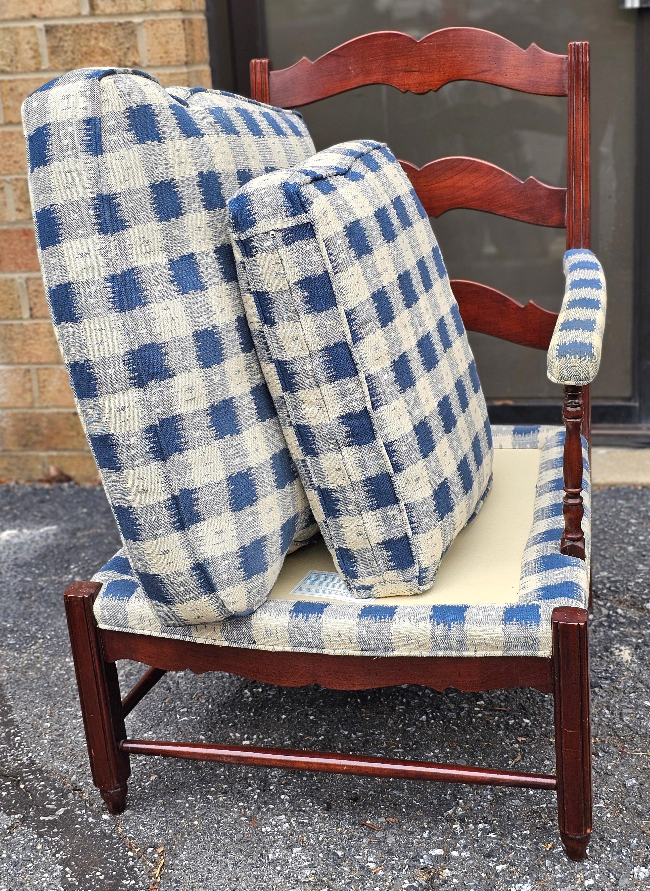 Hickory Chair Colonial Revival Cherry and Upholstered Lounge Chair & Ottoman Set For Sale 2
