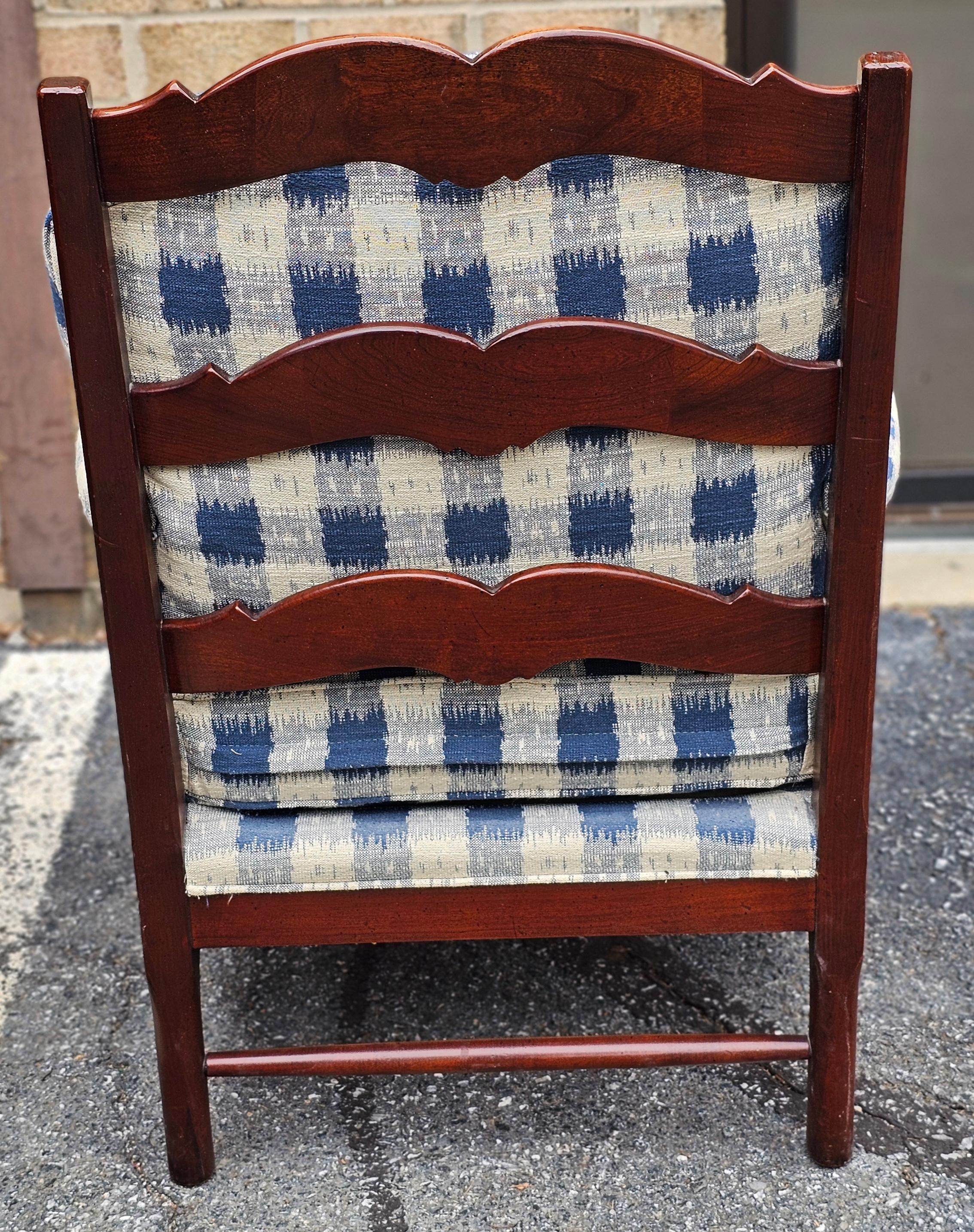 Hickory Chair Colonial Revival Cherry and Upholstered Lounge Chair & Ottoman Set For Sale 8