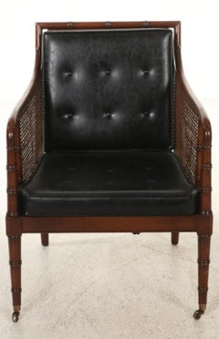 Hickory Chair Company Faux Bamboo Campaign Chair and Ottoman