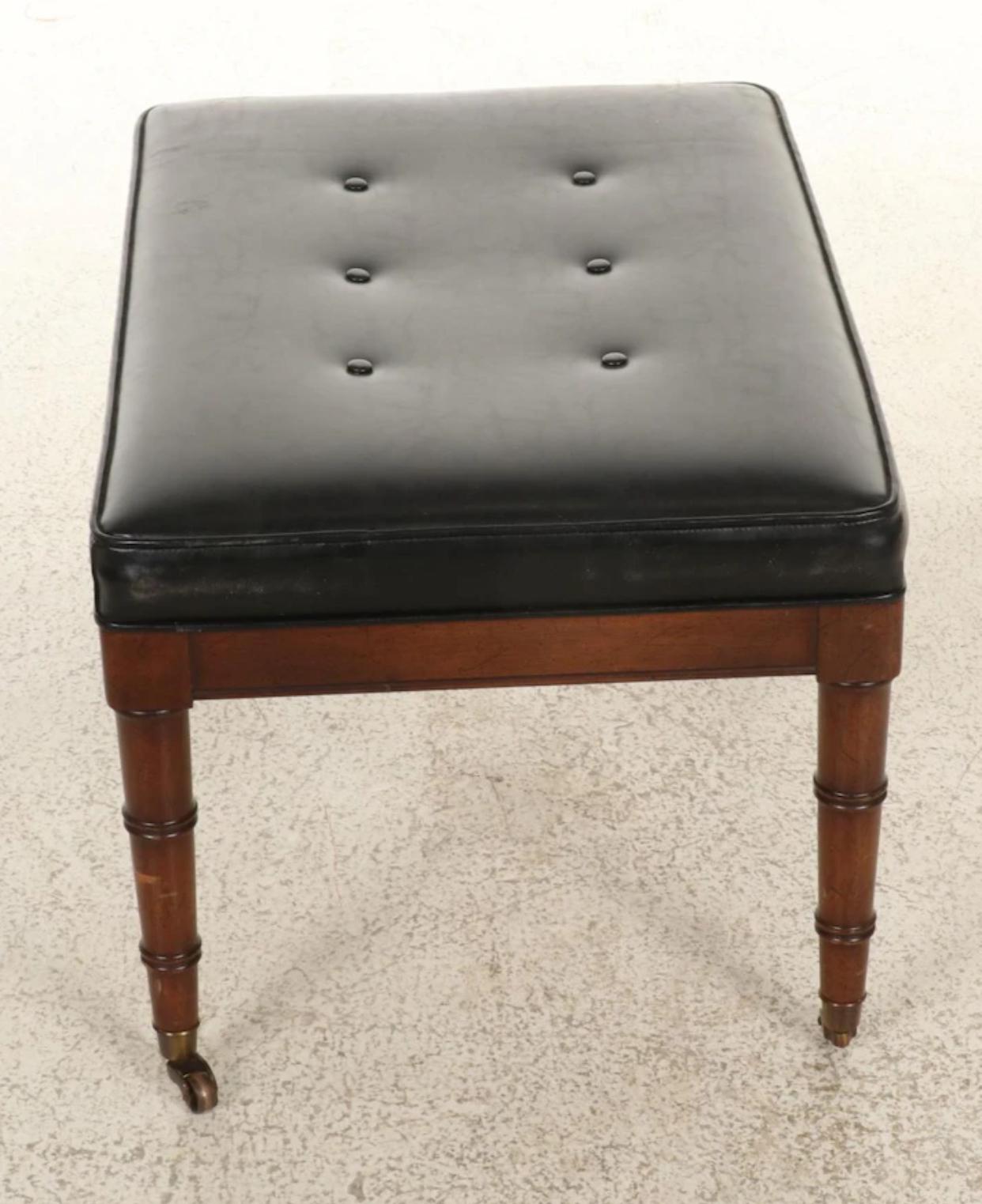 Hickory Chair Company Faux Bamboo Campaign Chair and Ottoman For Sale 3