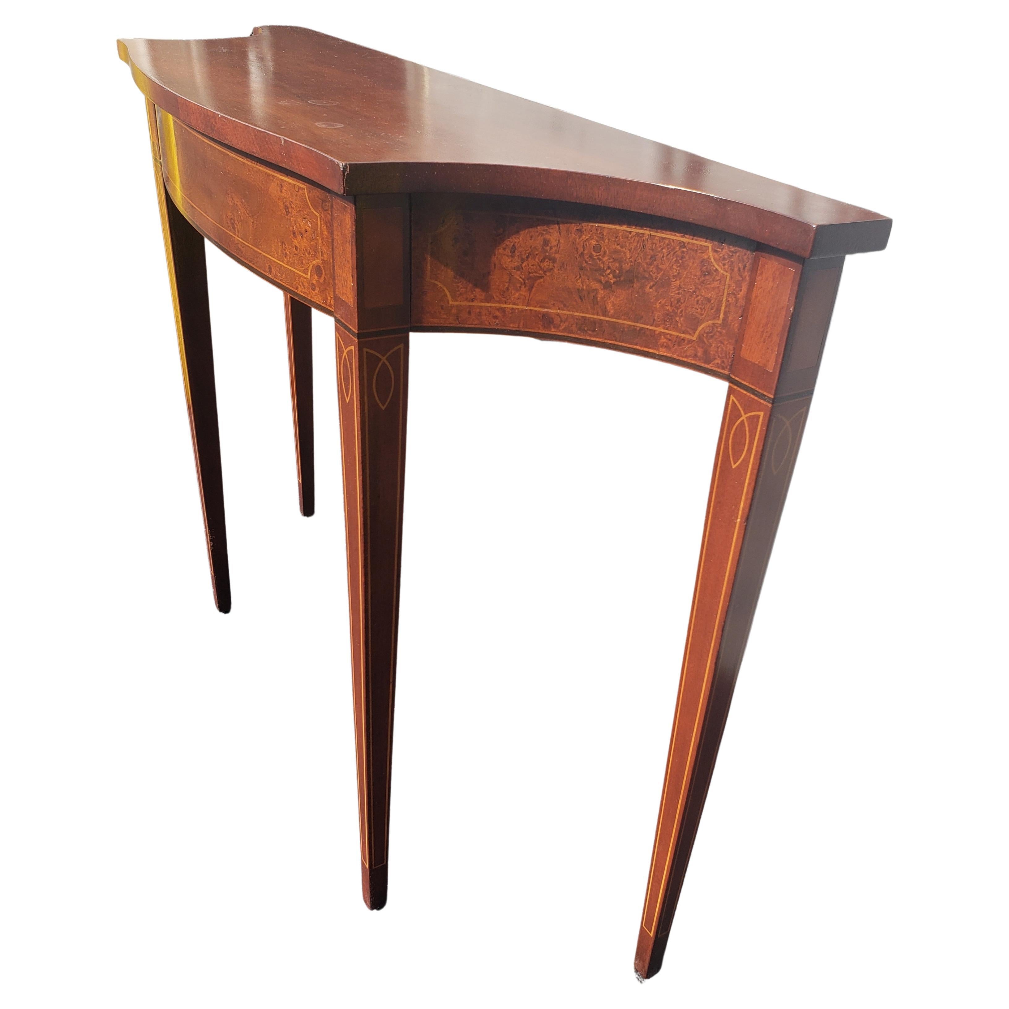 George IV Hickory Chair Company Mahogany Inlaid Console Table