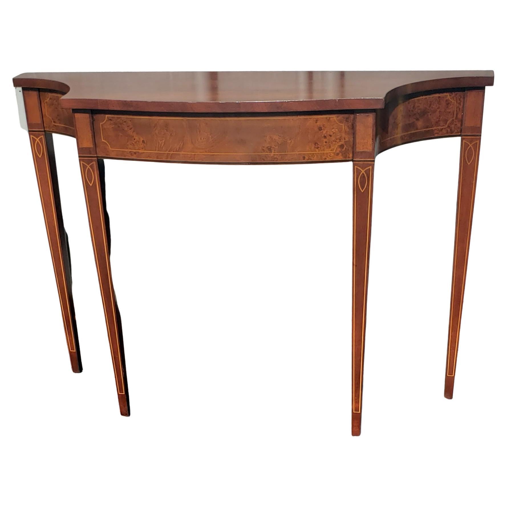 Hickory Chair Company Mahogany Inlaid Console Table In Good Condition In Germantown, MD