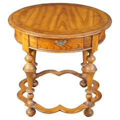 Hickory Chair Company William & Mary Style Round Oak Side Table 28"