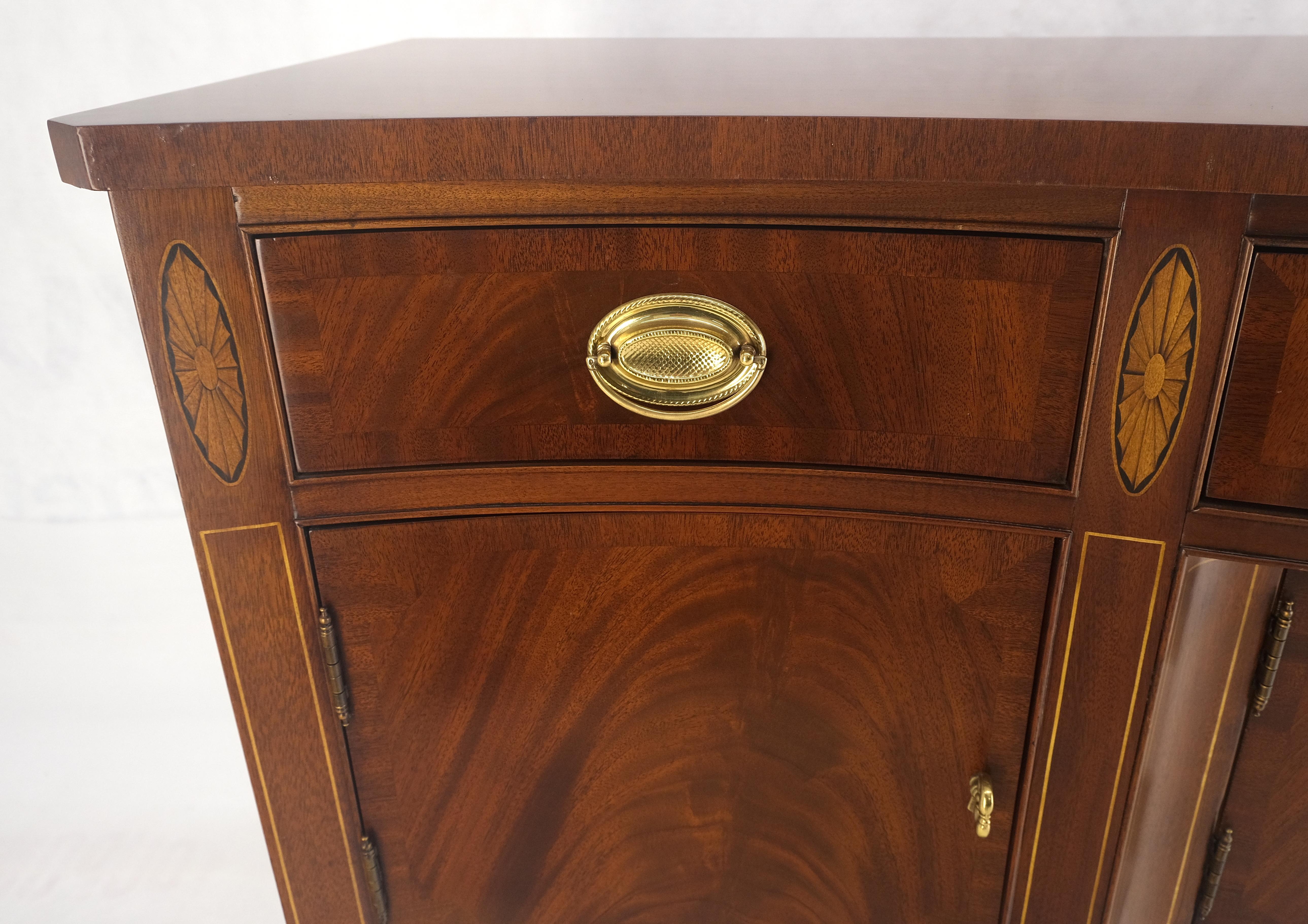 Federal Hickory Chair Crotch Mahogany Serpentine Front Tapered Leg Inlaid Sideboard MINT