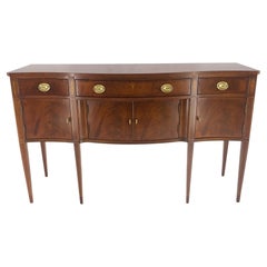 Hickory Chair Crotch Mahogany Serpentine Front Tapered Leg Inlaid Sideboard MINT