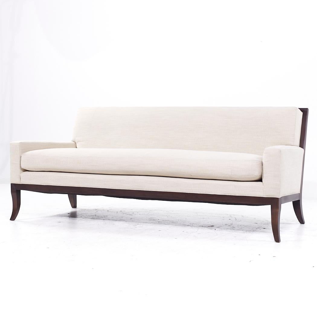 Modern Hickory Chair Curtis Sofa in J Robert Scott Ivory Fabric For Sale