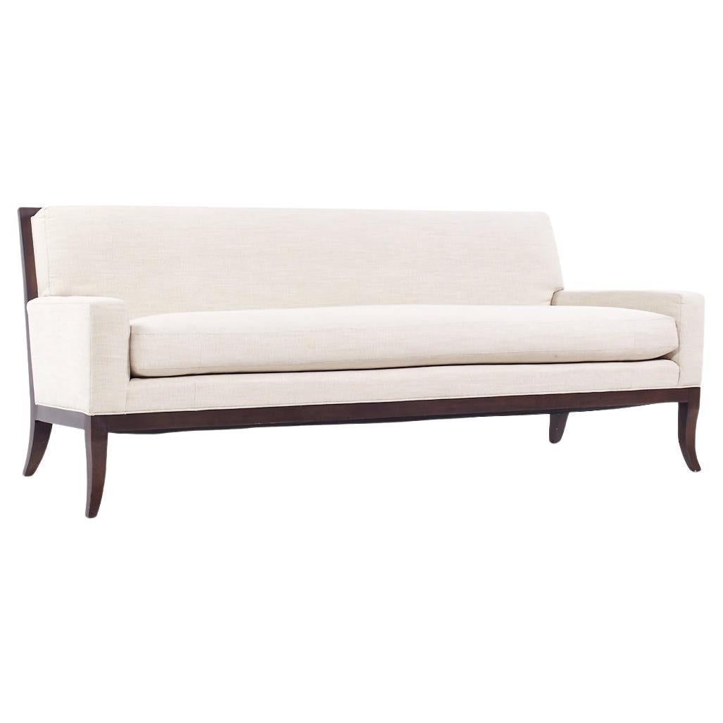 Hickory Chair Curtis Sofa in J Robert Scott Ivory Fabric For Sale