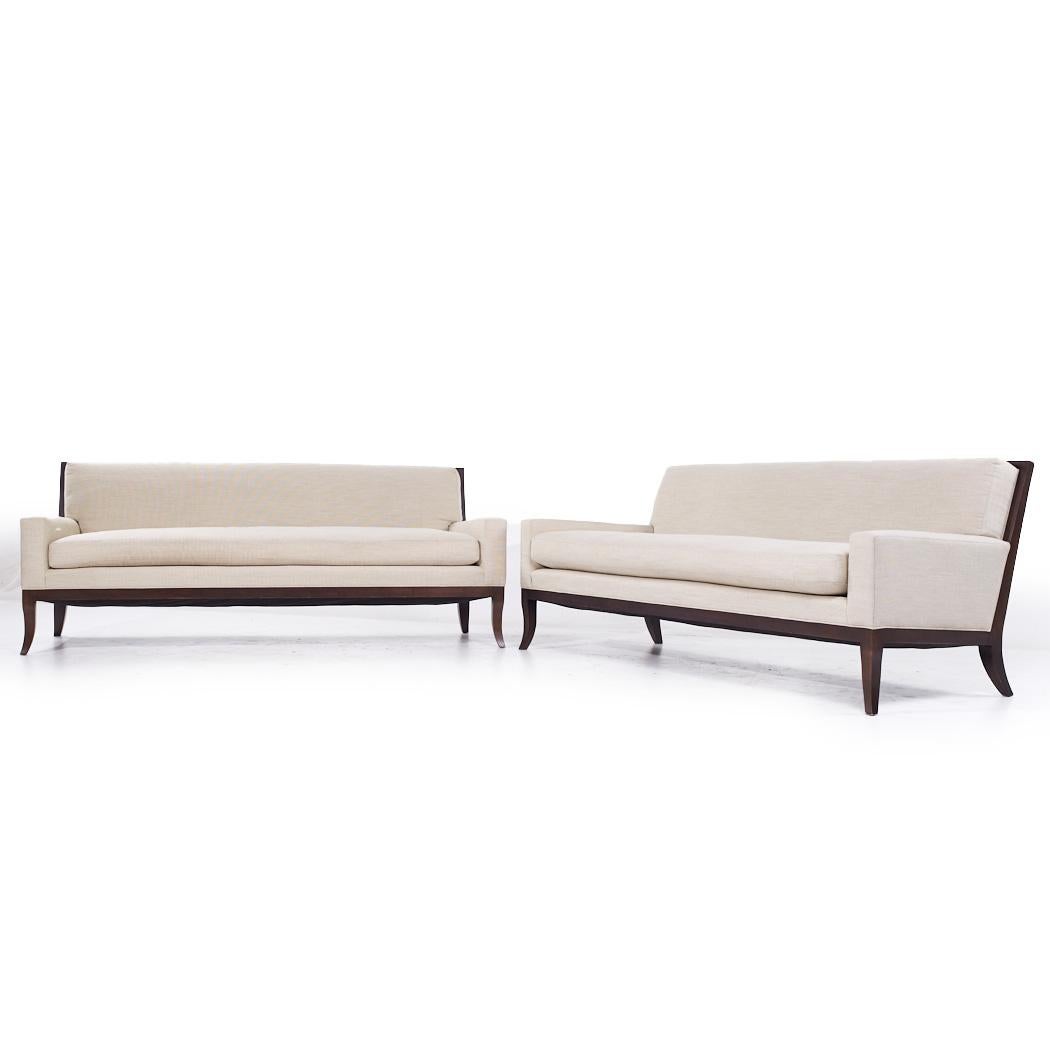Modern Hickory Chair Curtis Sofa in J. Robert Scott Ivory Fabric - Pair For Sale