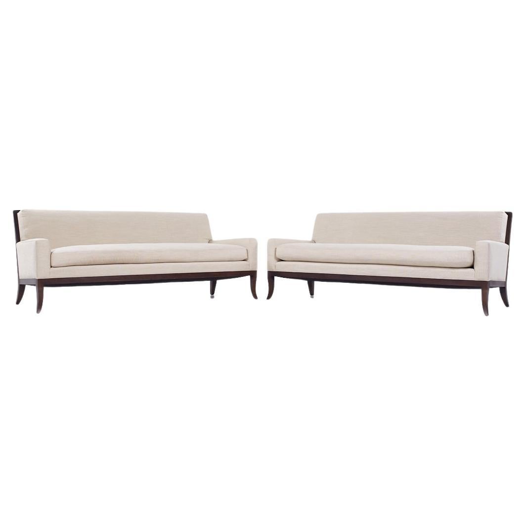 Hickory Chair Curtis Sofa in J. Robert Scott Ivory Fabric - Pair For Sale