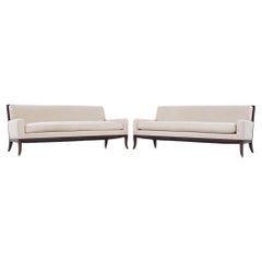 Used Hickory Chair Curtis Sofa in J. Robert Scott Ivory Fabric - Pair