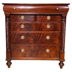 Hickory Chair Empire Style Mahogany Six Drawer High Chest