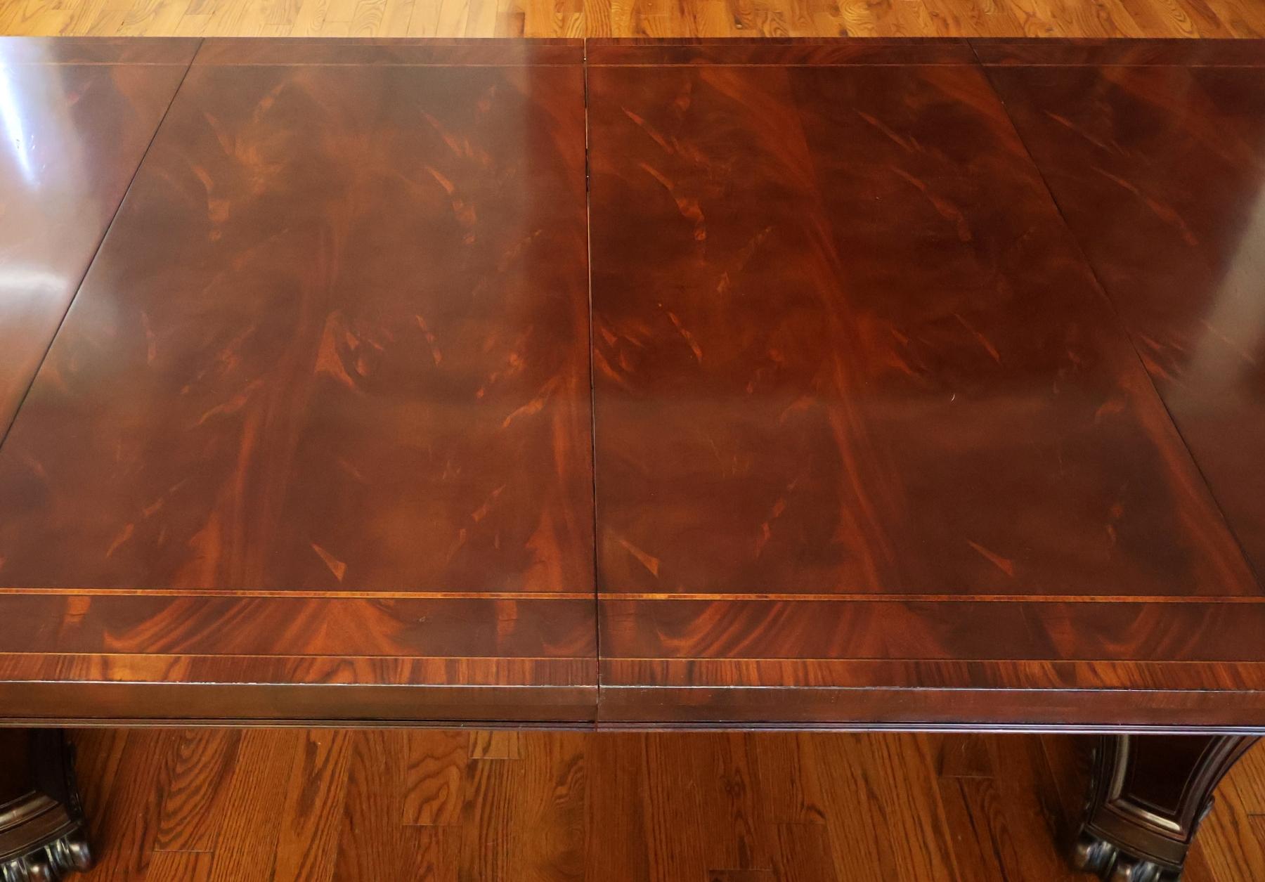 Hickory Chair Flame Mahogany Regency Style Two Pedestal Conference Dining Table For Sale 7