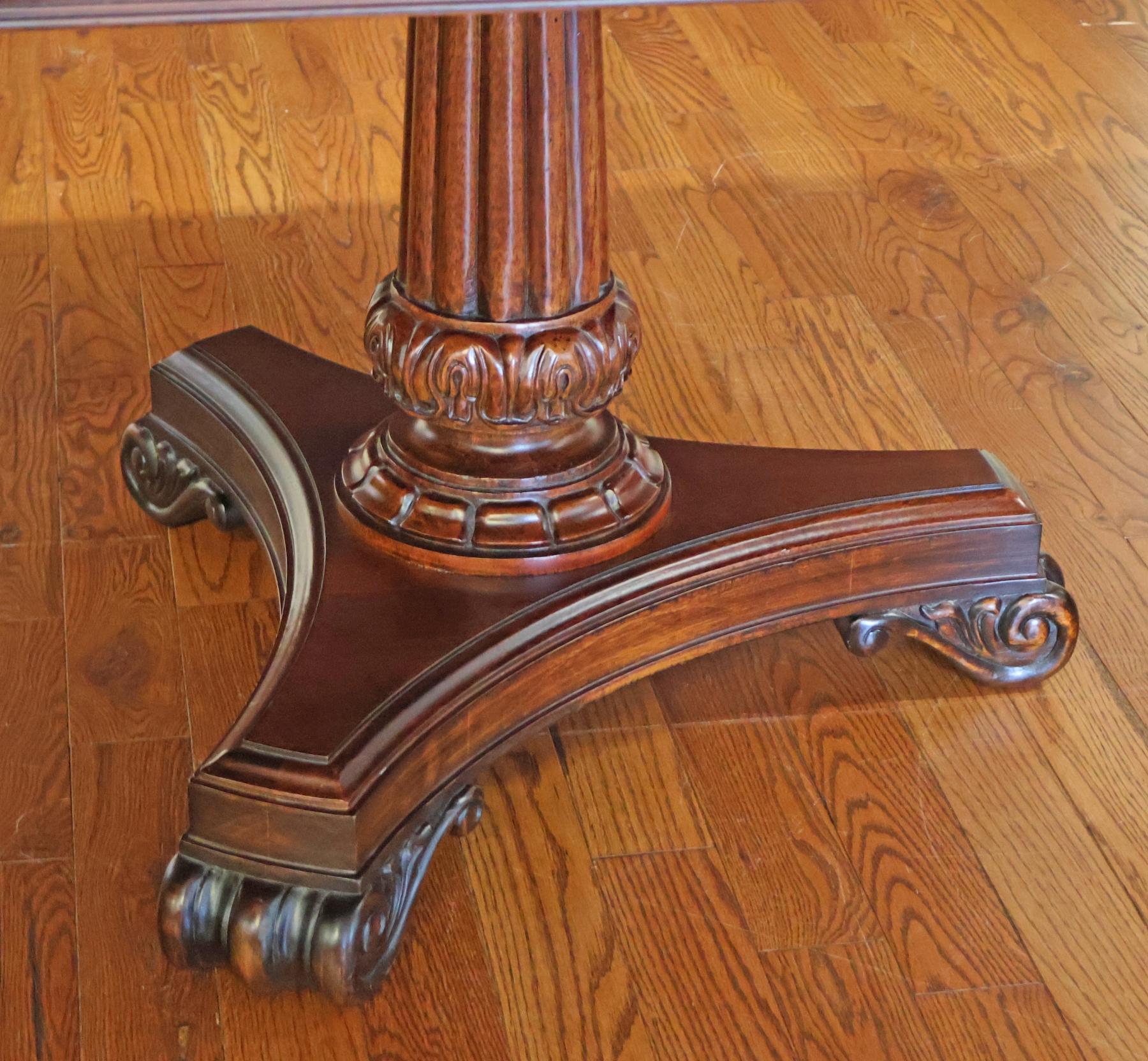Hickory Chair Flame Mahogany Regency Style Two Pedestal Conference Dining Table For Sale 9