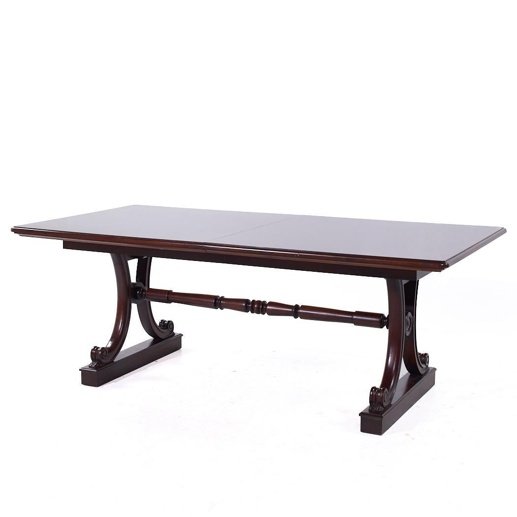 Moderne Table de salle à manger à tréteaux extensible Hickory Chair Furniture Company en vente