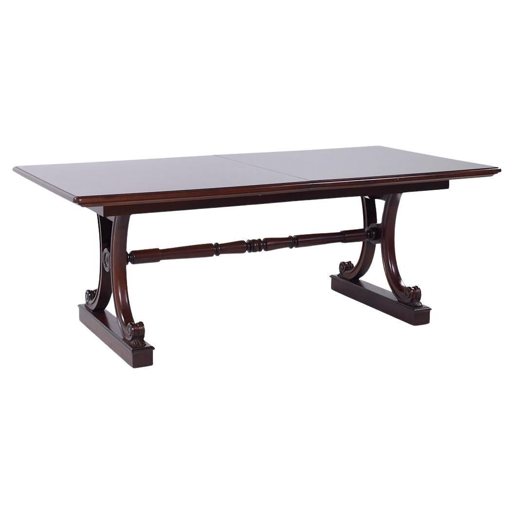 Hickory Chair Furniture Company Walnut Expanding Trestle Dining Table