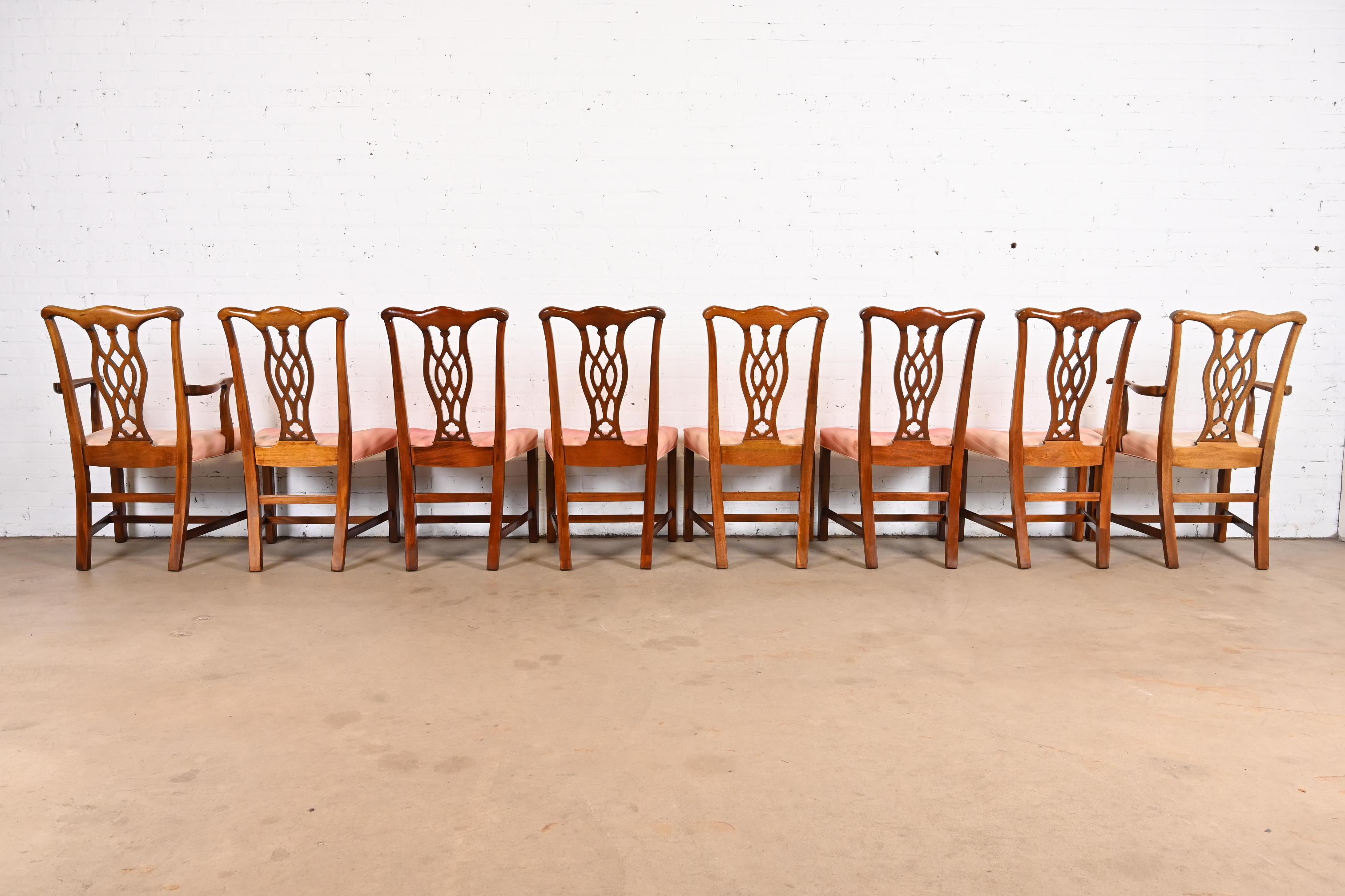 Hickory Chair Georgian Carved Mahogany Dining Chairs, Set of Eight 1