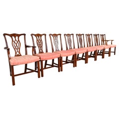 Hickory Chair Georgian Carved Mahogany Dining Chairs, Set of Eight