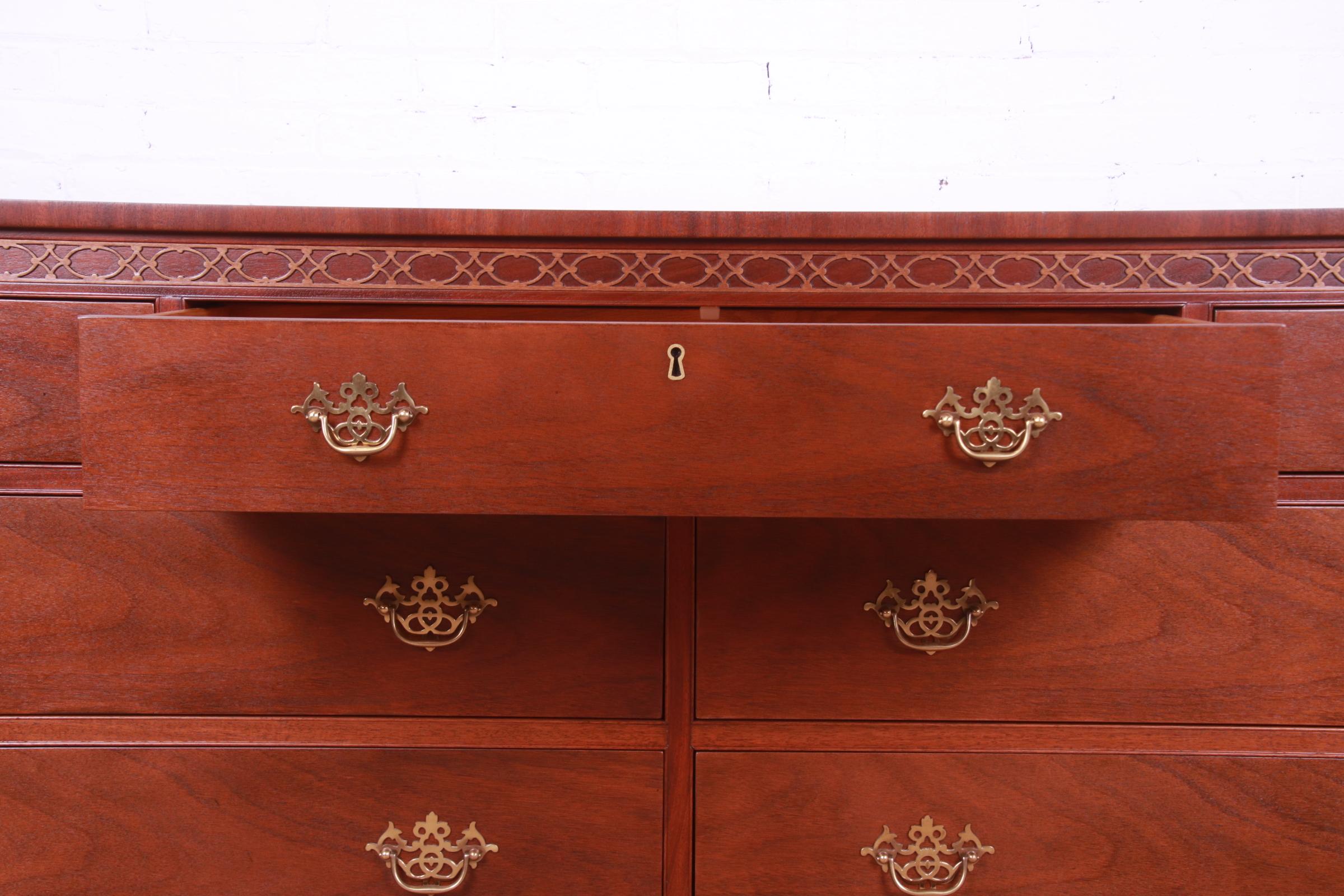 Hickory Chair Georgian Carved Mahogany Dresser, Newly Refinished 5