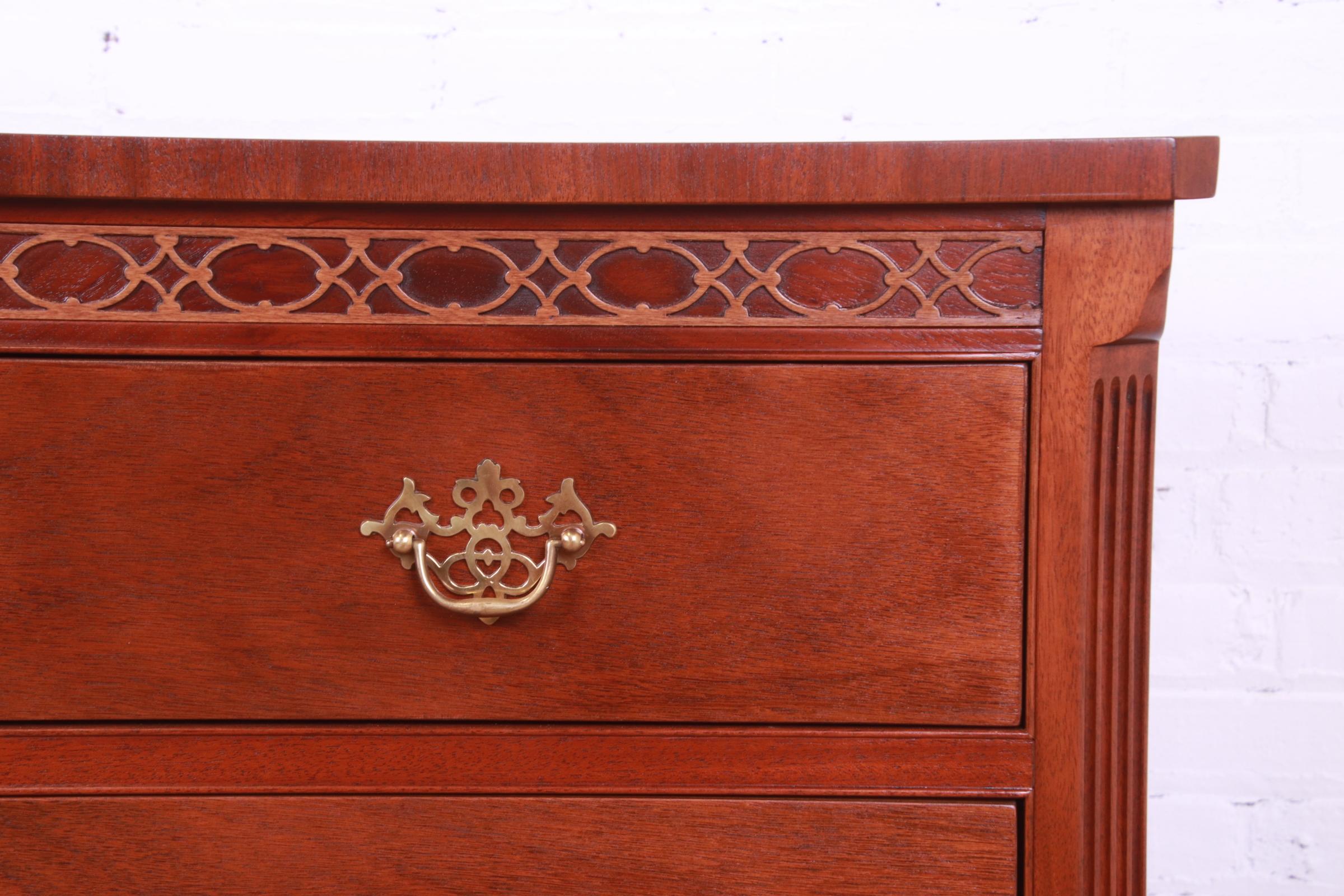 Hickory Chair Georgian Carved Mahogany Dresser, Newly Refinished 8