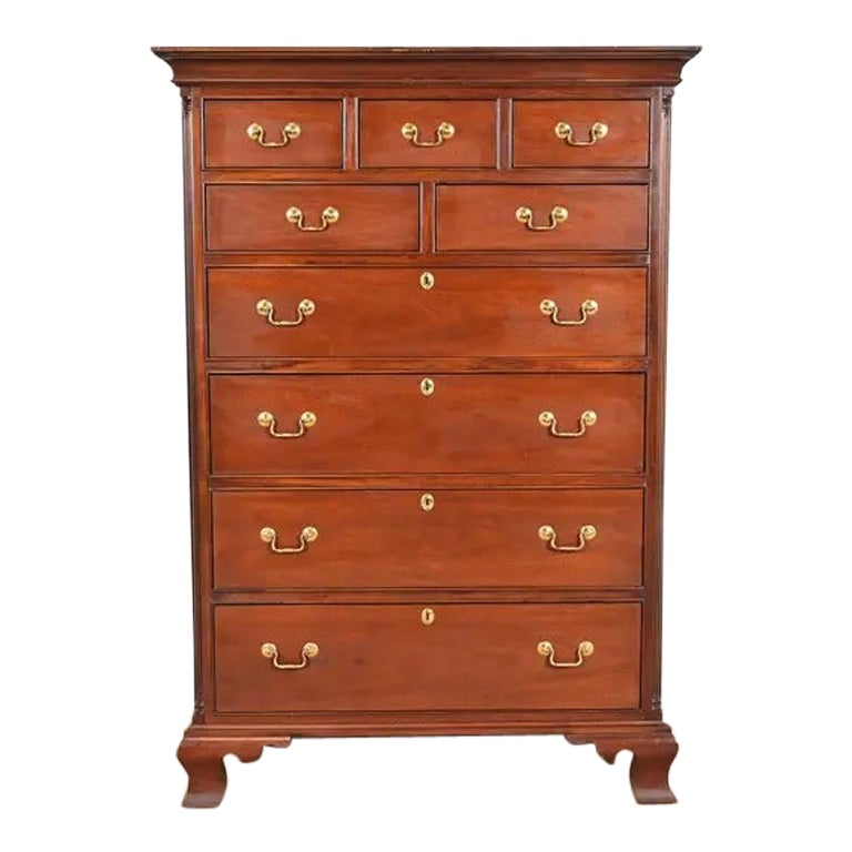 Sedia Hickory Sedia georgiana intagliata in mogano Cassettone Highboy
