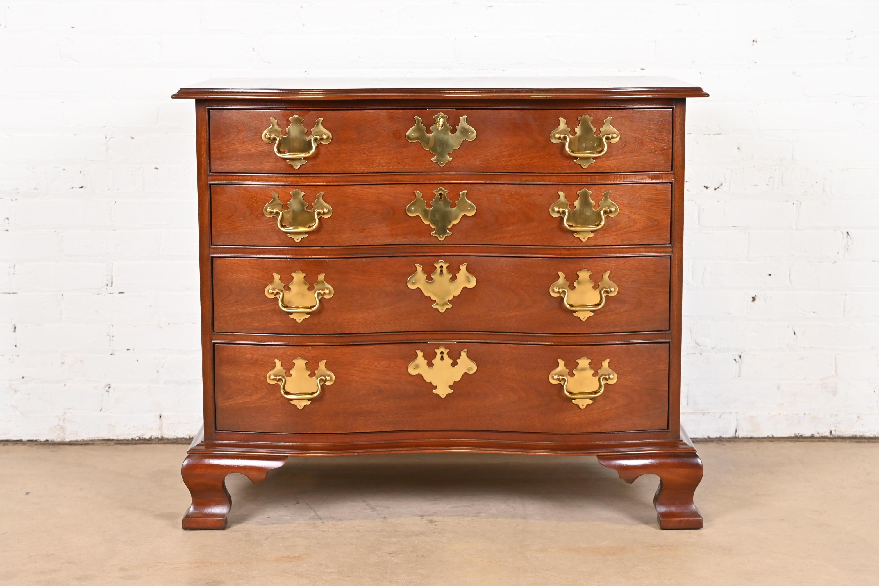 A gorgeous Georgian or Chippendale style serpentine front four-drawer dresser, commode, or chest of drawers

By Hickory Chair, 