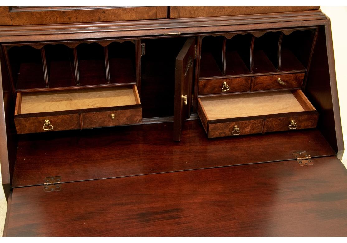 Brass Hickory Chair Historical James River Plantations Mahogany Secretary Bookcase For Sale