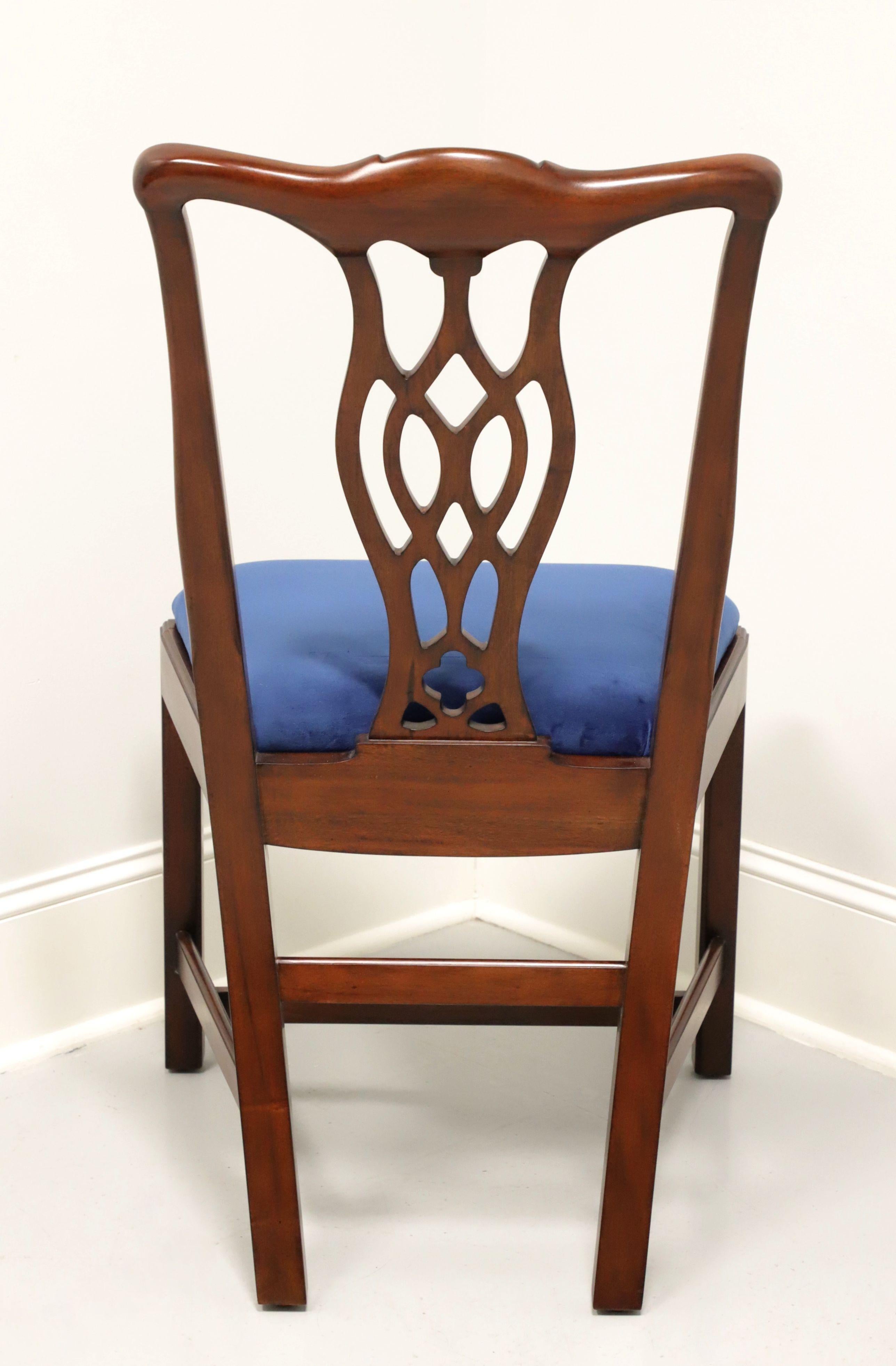 American HICKORY CHAIR Mahogany Chippendale Straight Leg Dining Side Chair - A