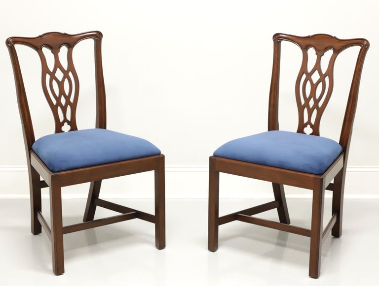 HICKORY CHAIR Mahogany Chippendale Straight Leg Dining Side Chairs - Pair For Sale 4