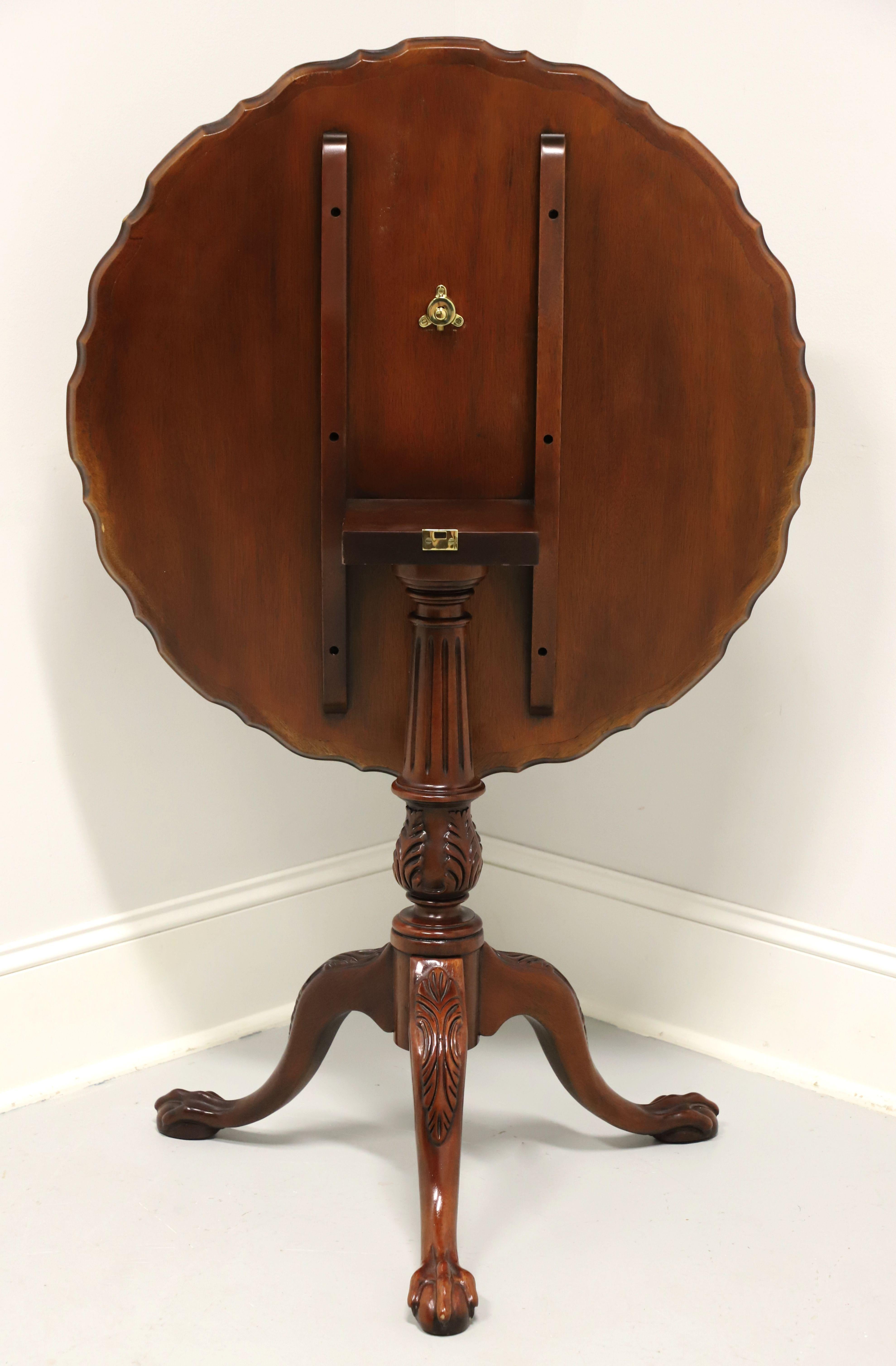 HICKORY CHAIR Mahogany Chippendale Tilt-Top Pie Crust Table For Sale 1