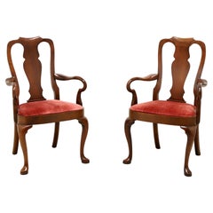 HICKORY CHAIR Mahogany Queen Anne Dining Armchairs - Pair