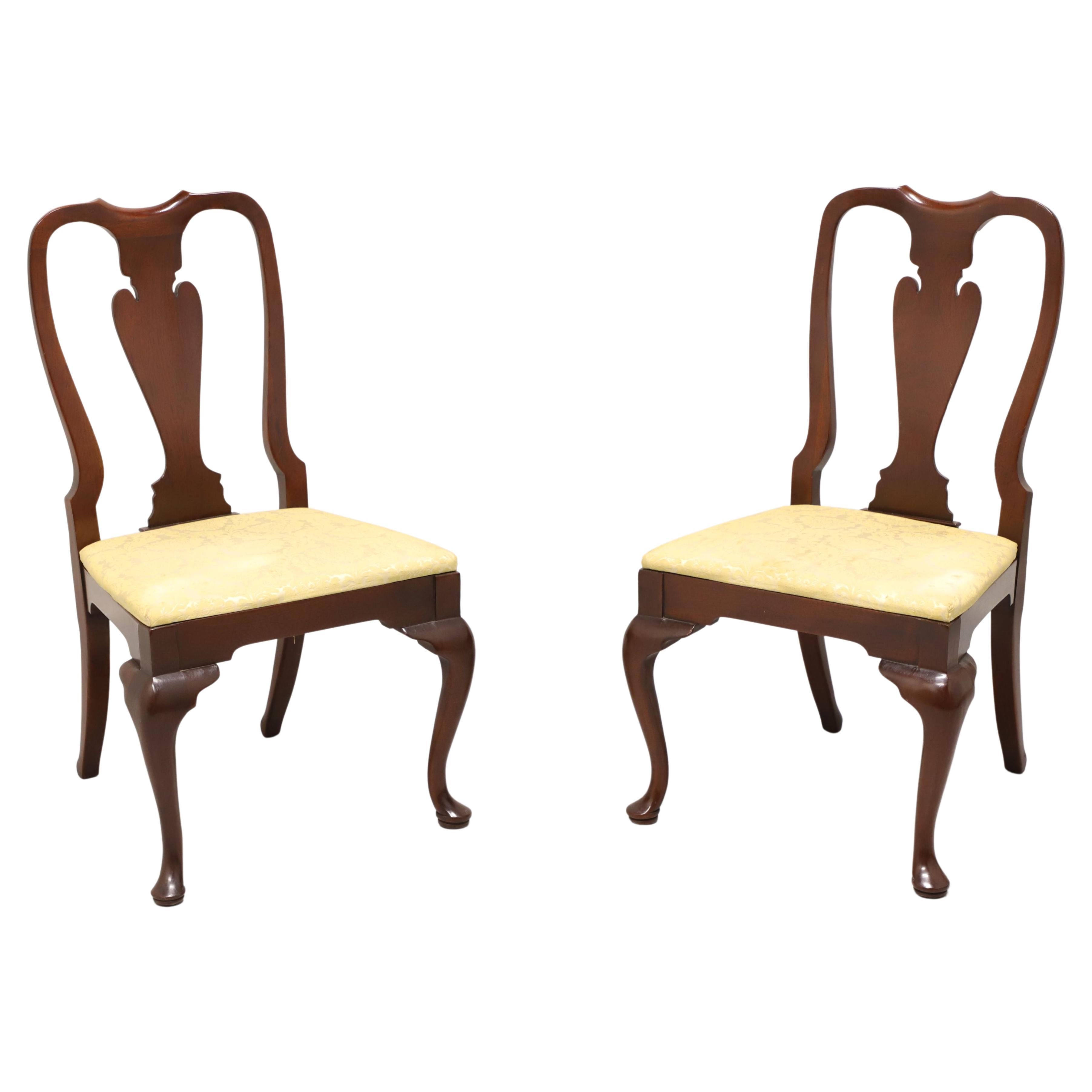 HICKORY CHAIR Mahogany Queen Anne Dining Side Chairs - Pair A