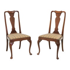 HICKORY CHAIR Mahogany Queen Anne Dining Side Chairs - Pair