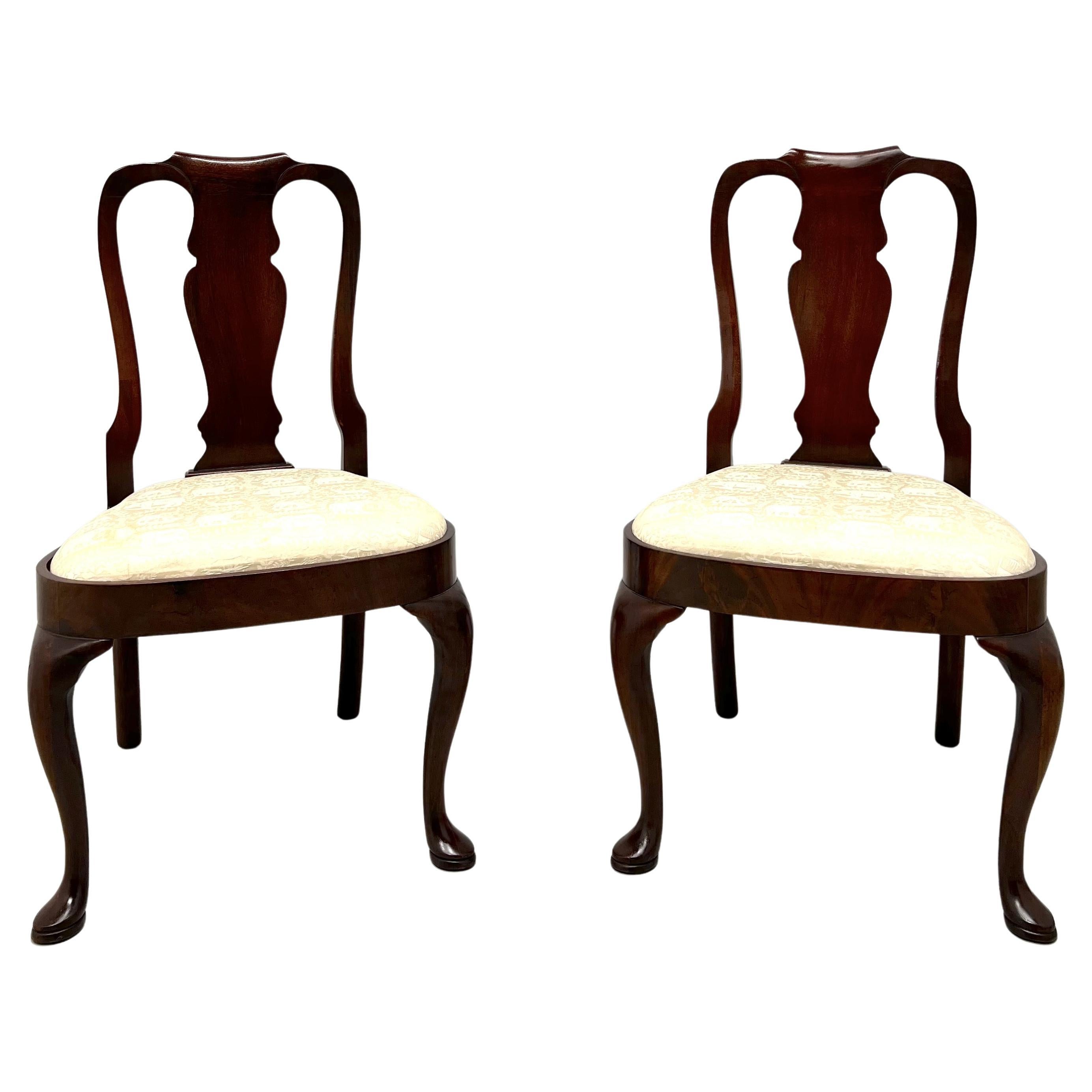 HICKORY CHAIR Mahogany Queen Anne Dining Side Chairs - Pair