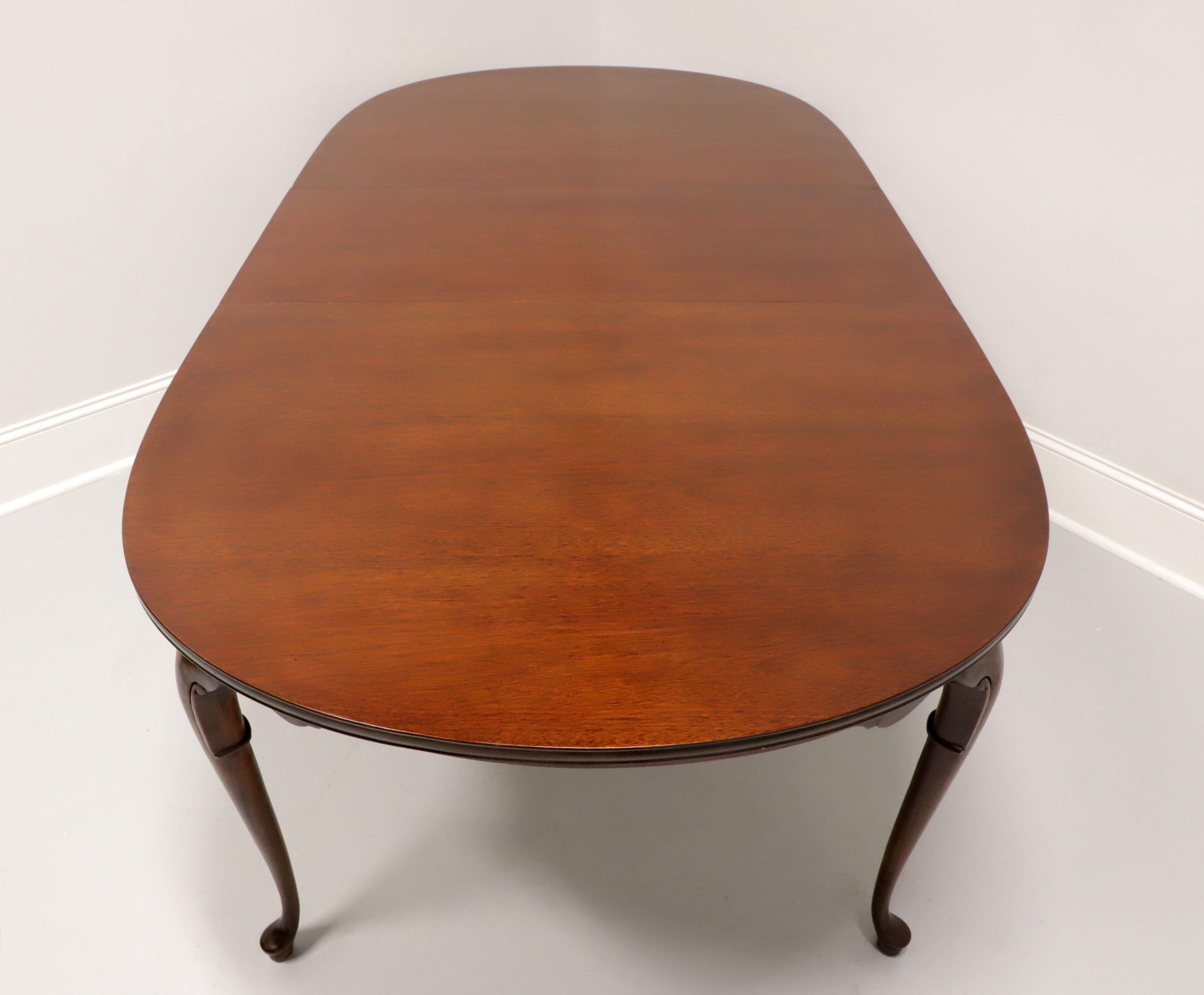 HICKORY CHAIR Mahogany Queen Anne Oval Dining Table In Good Condition For Sale In Charlotte, NC