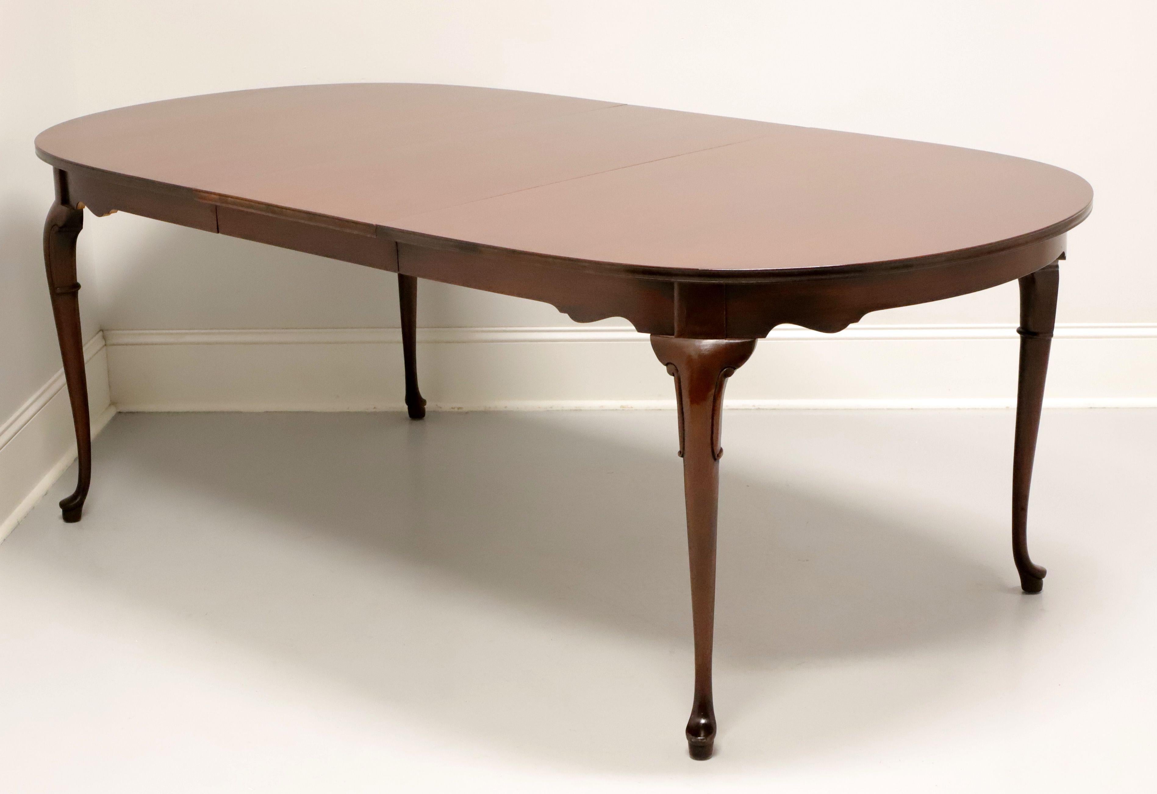 20th Century HICKORY CHAIR Mahogany Queen Anne Oval Dining Table For Sale