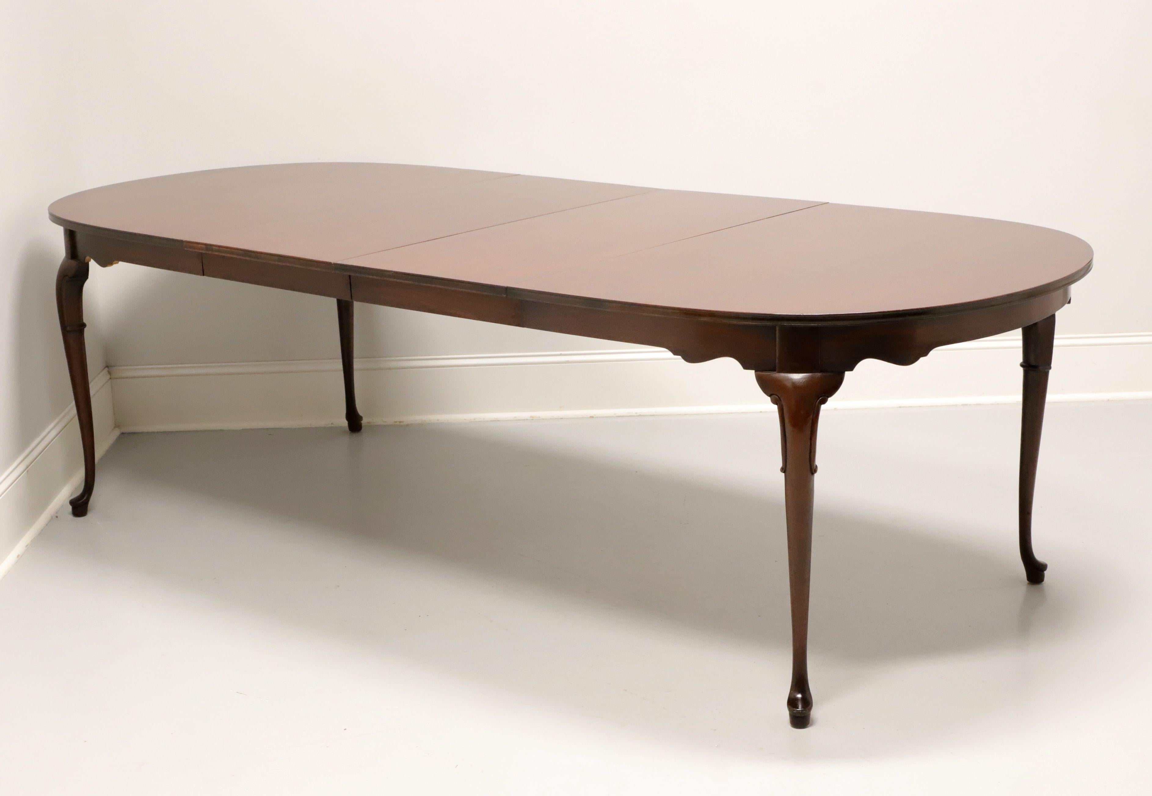 20th Century HICKORY CHAIR Mahogany Queen Anne Oval Dining Table For Sale