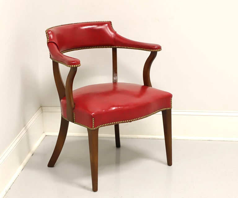 HICKORY CHAIR Mid 20th Century Red Faux Leather Library / Office Chair - A 4